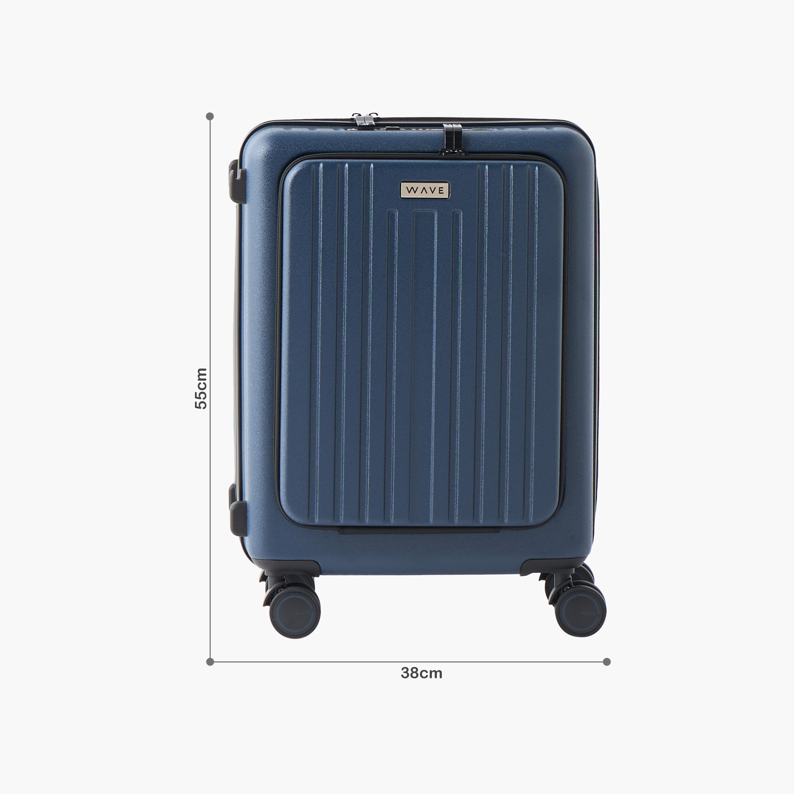 WAVE Textured Hardcase Trolley with Retractable Handle - 20 Inches Check-in Bag-travel-luggagesandbags-luggage-image-2