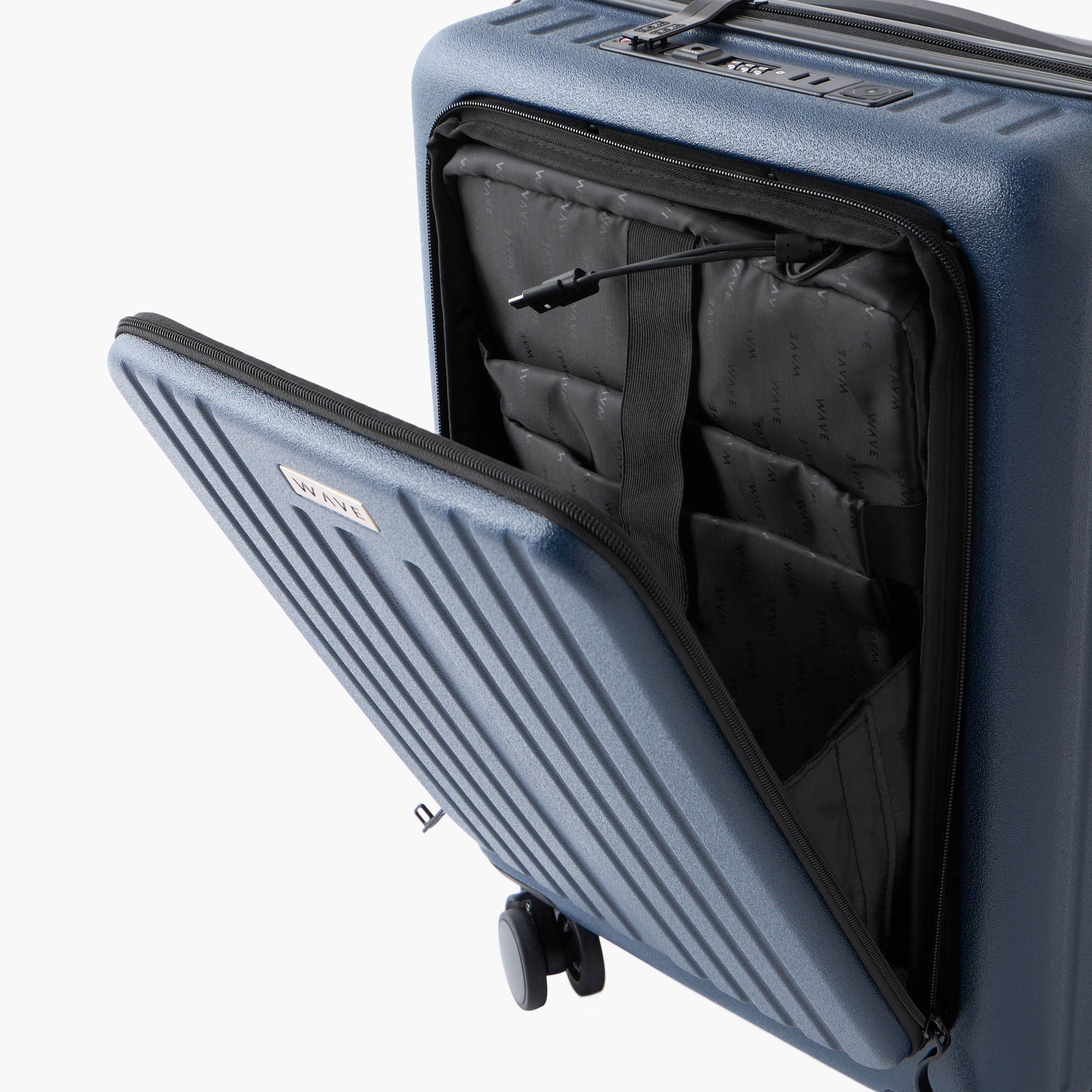 WAVE Textured Hardcase Trolley with Retractable Handle - 20 Inches Check-in Bag-travel-luggagesandbags-luggage-image-9