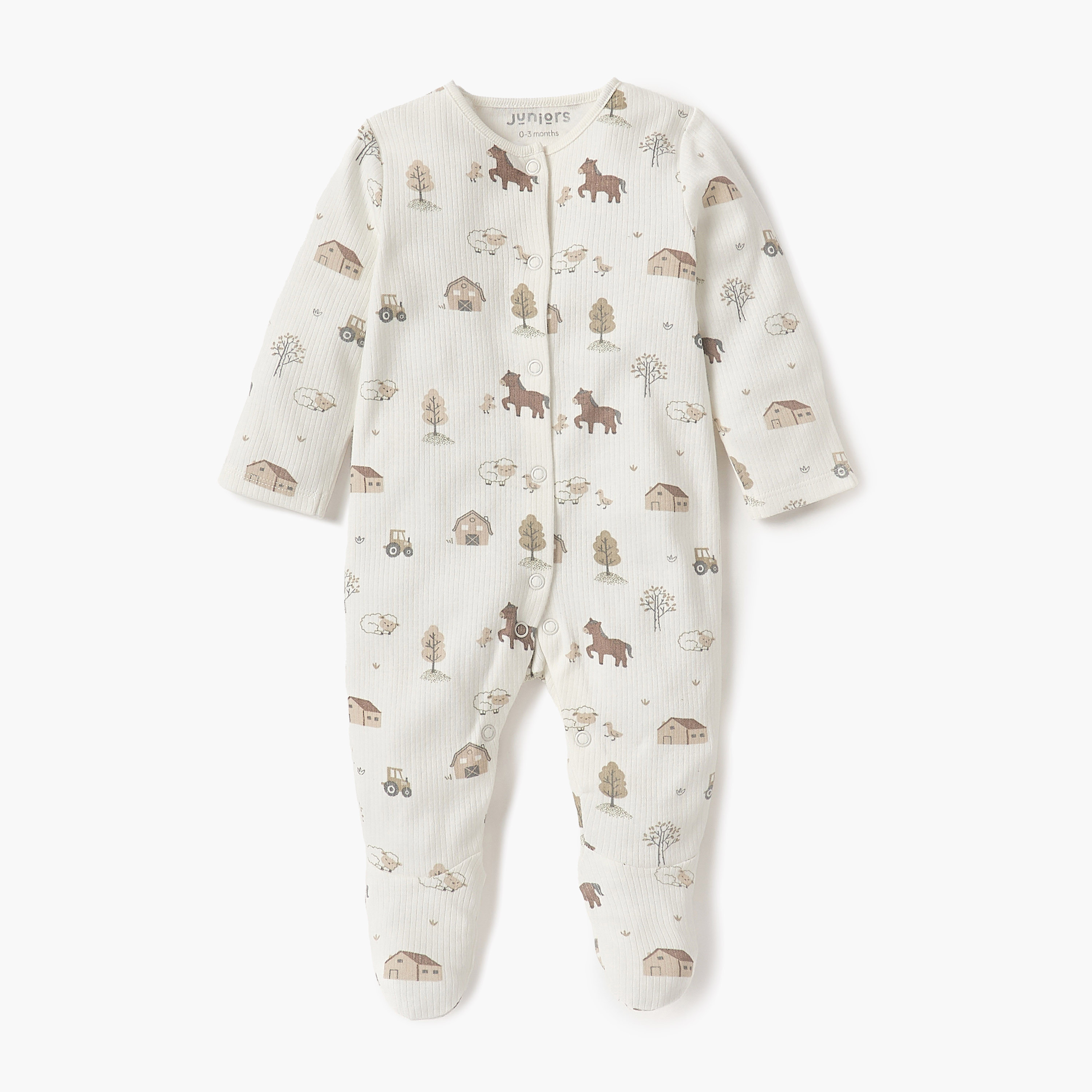بدلة نوم مغلقة القدمين بأكمام طويلة وطبعات من جونيورز-baby-boys-clothing-nightwear-sleepsuits-image-1