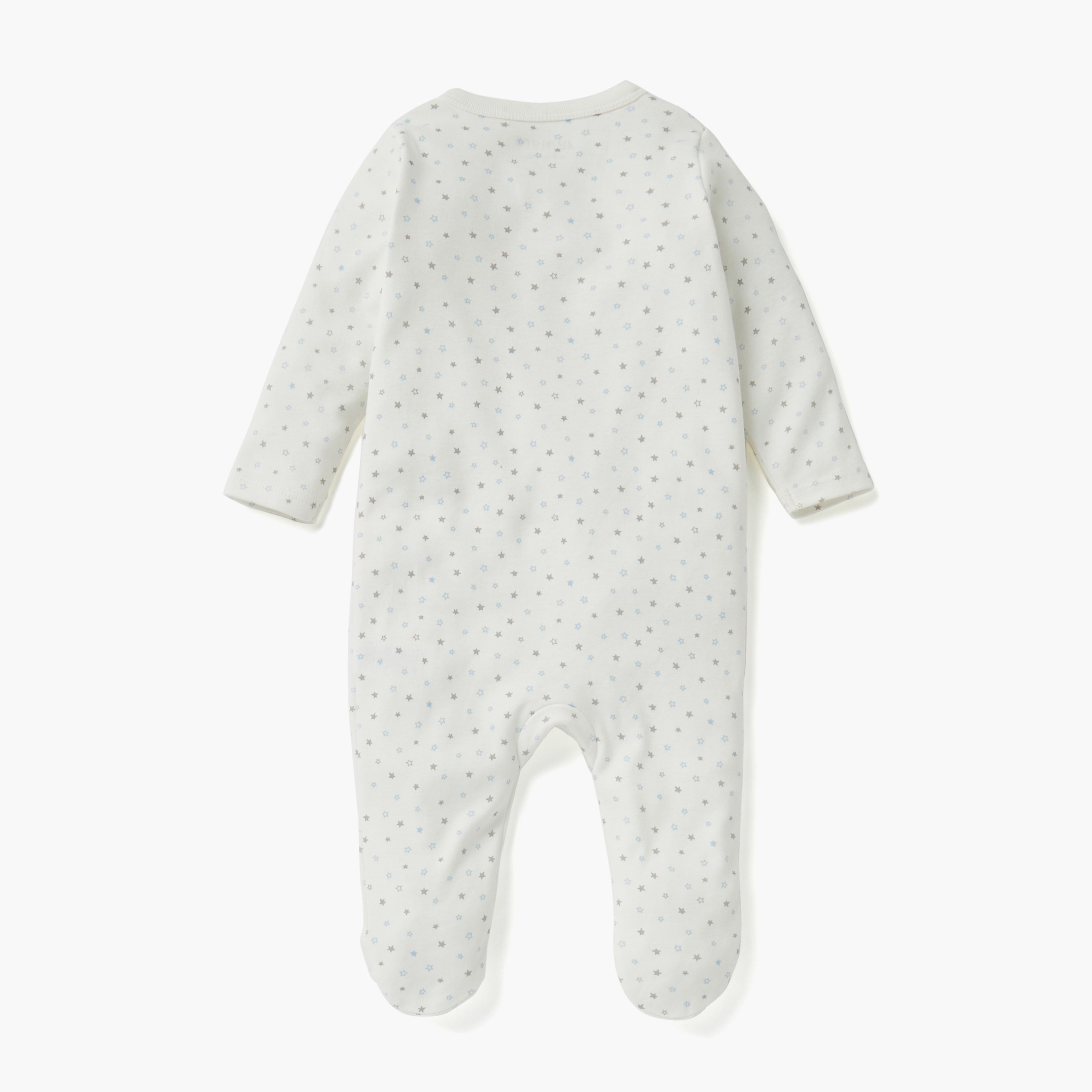 Juniors Embroidered Closed Feet Sleepsuit with Zip Closure-baby-boys-clothing-nightwear-sleepsuits-image-2
