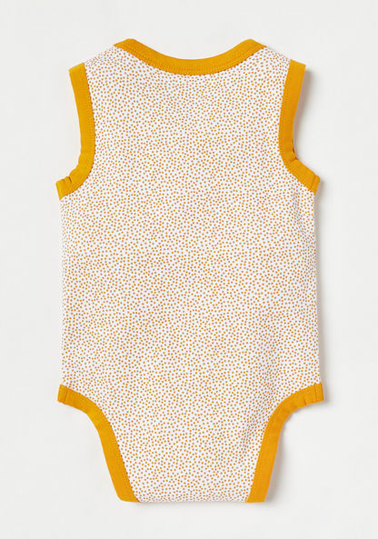 Juniors Printed Sleeveless Bodysuit with Button Closure-Bodysuits-image-3