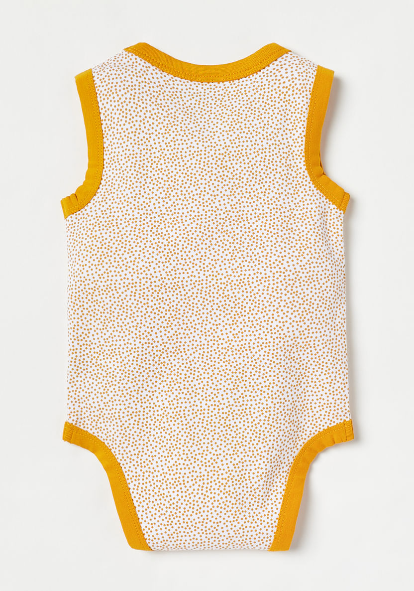 Juniors Printed Sleeveless Bodysuit with Button Closure-Bodysuits-image-3