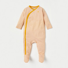 Juniors Striped Closed Feet Sleepsuit with Button Closure