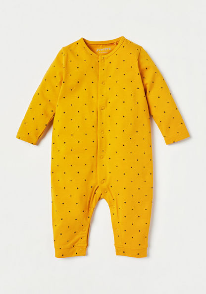 Juniors Star Print Sleepsuit with Button Closure-Sleepsuits-image-0