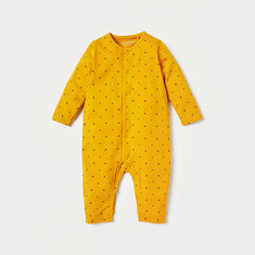 Juniors Star Print Sleepsuit with Button Closure