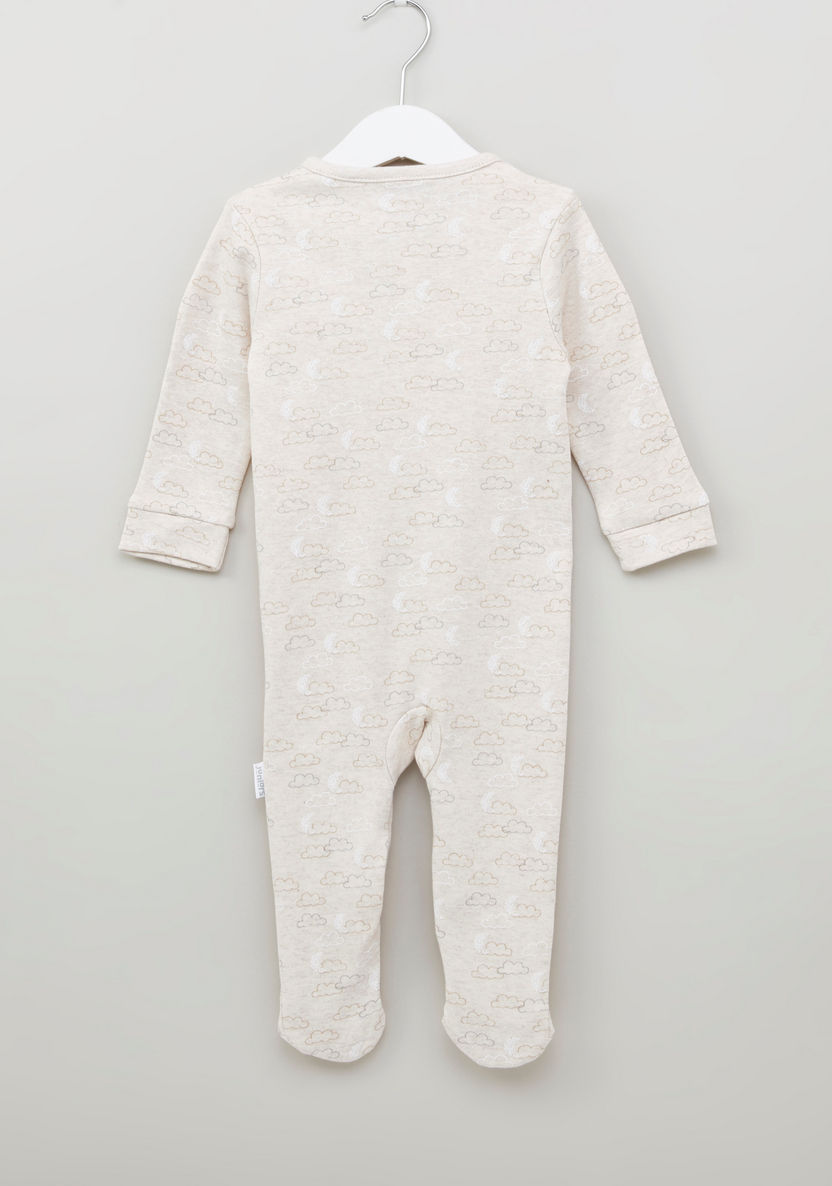 Juniors Printed Sleepsuit with Long Sleeves and Button Closure-Sleepsuits-image-3