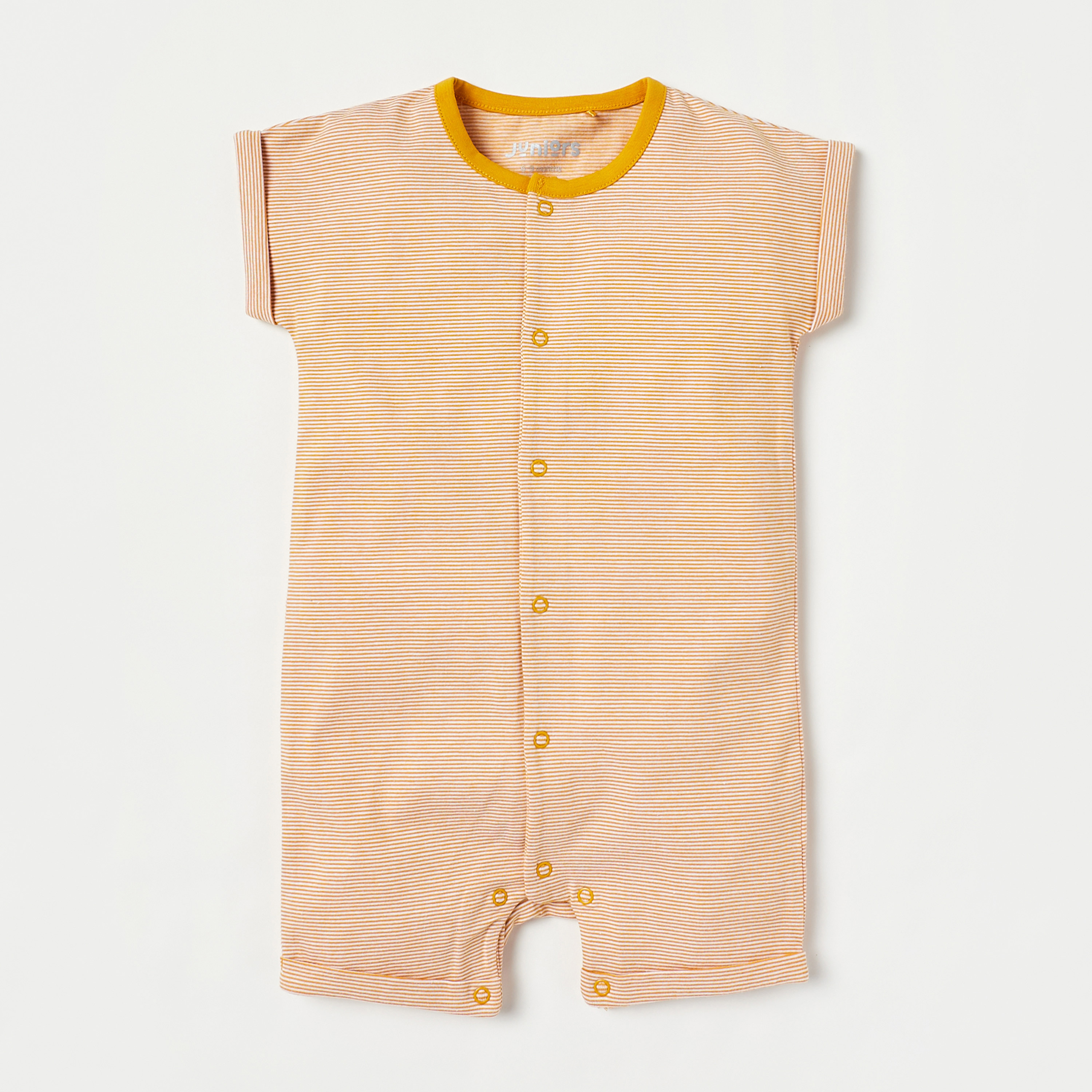 Buy Juniors Striped Romper with Short Sleeves and Button Closure Online Mothercare Bahrain