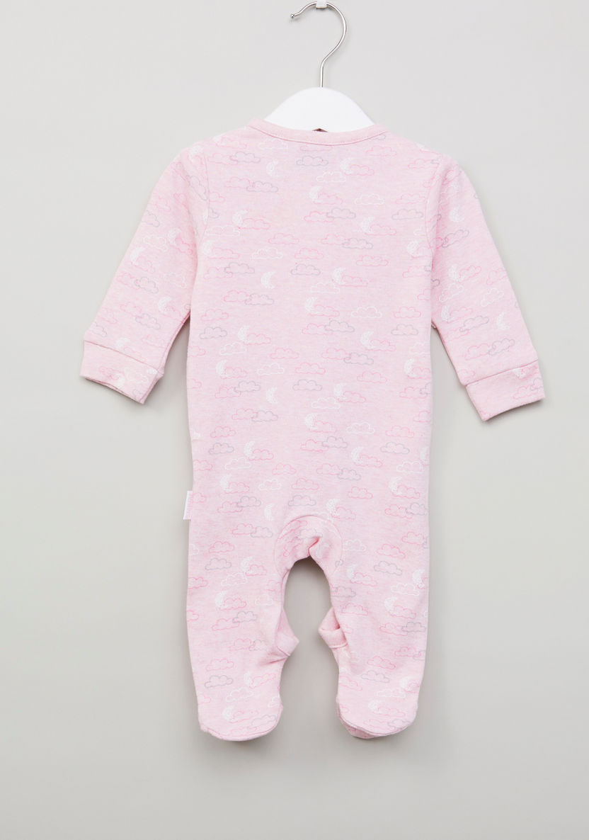 Juniors Printed Sleepsuit with Long Sleeves and Button Closure-Sleepsuits-image-2