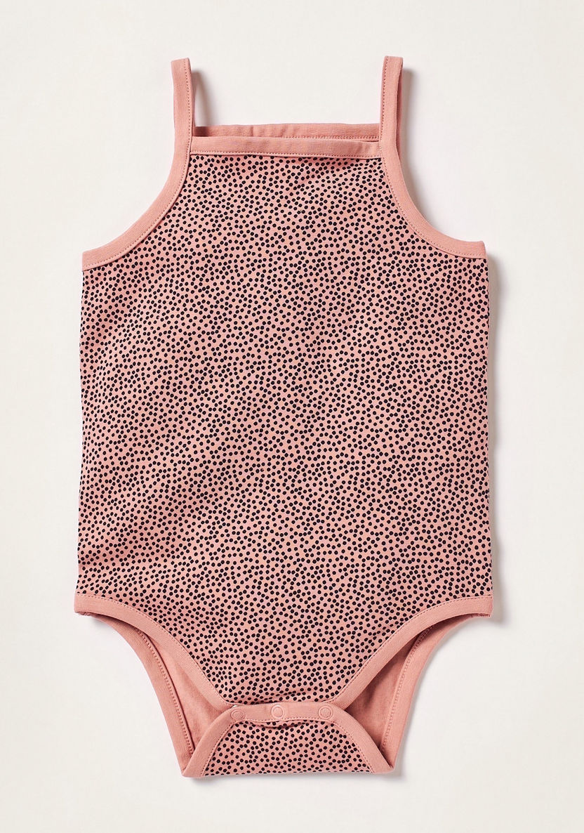 Juniors Printed Sleeveless Bodysuit with Snap Button Closure-Bodysuits-image-0