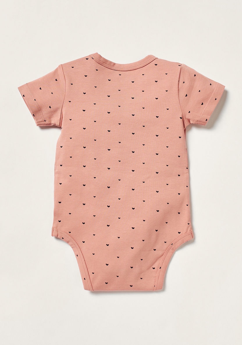 Juniors Heart Print Bodysuit with Short Sleeves and Snap Button Closure-Bodysuits-image-3