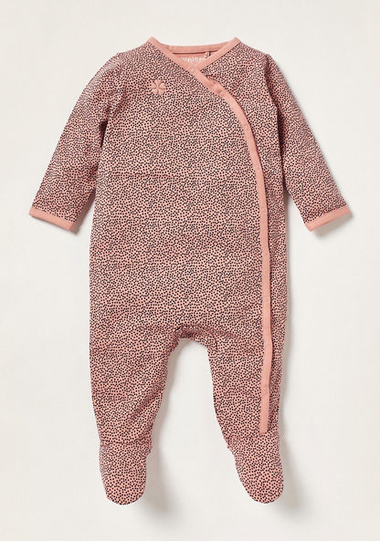 Juniors Printed Sleepsuit with Long Sleeves and Crew Neck