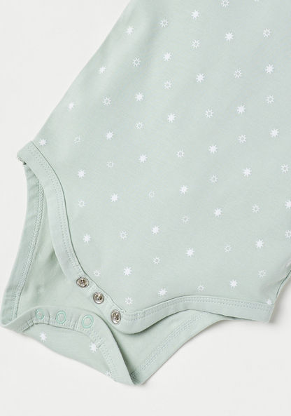 Juniors Printed Sleeveless Bodysuit with Button Closure-Bodysuits-image-2