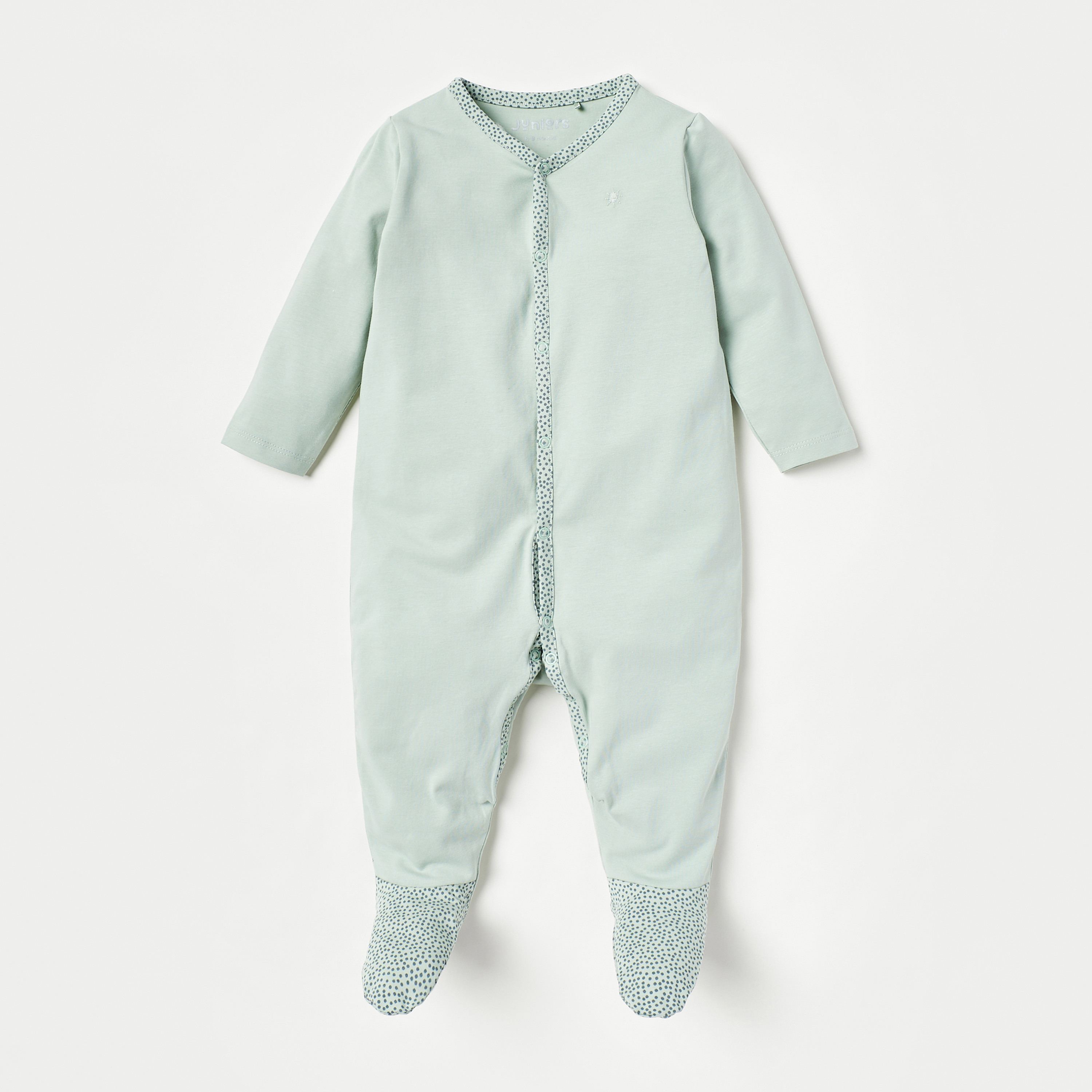 Juniors Solid Closed Feet Sleepsuit with Button Closure-baby-boys-clothing-nightwear-sleepsuits-image-1