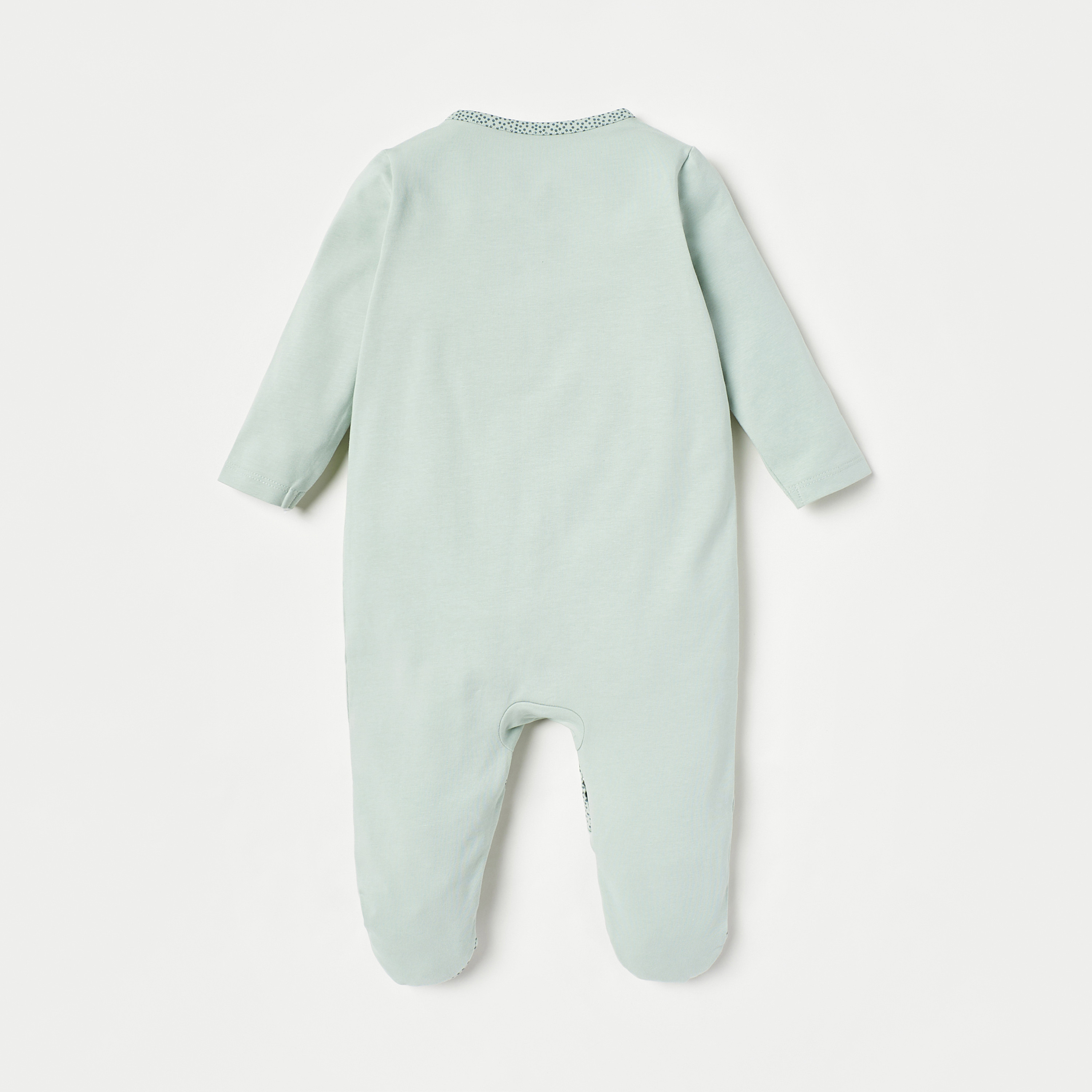 Juniors Solid Closed Feet Sleepsuit with Button Closure-baby-boys-clothing-nightwear-sleepsuits-image-4