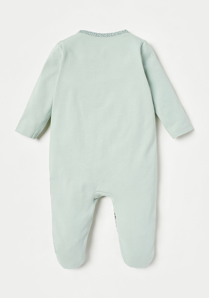 Juniors Solid Closed Feet Sleepsuit with Button Closure-Sleepsuits-image-3