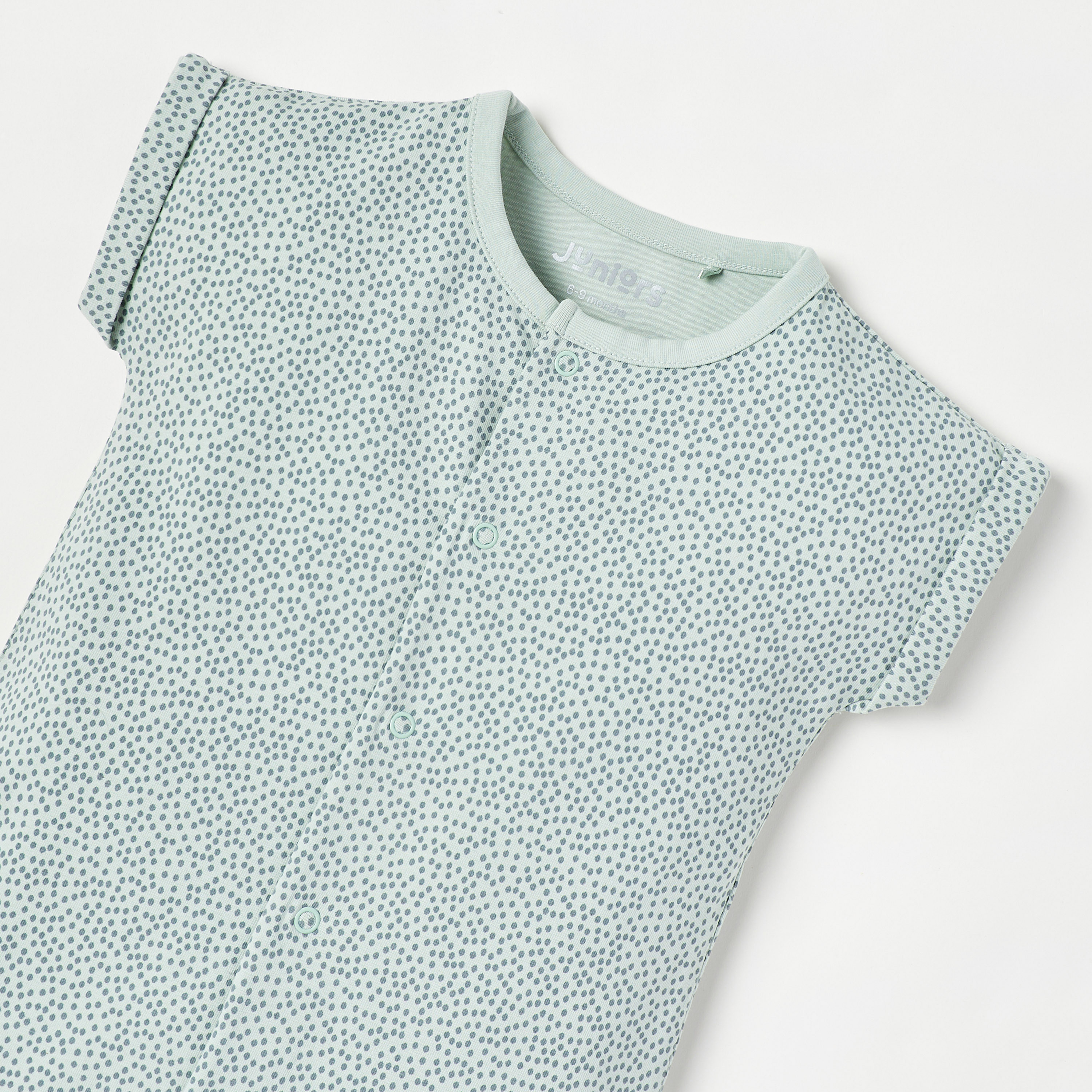 Juniors Printed Romper with Short Sleeves and Button Closure-baby-boys-clothing-rompers-image-2
