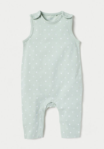 Juniors Printed Dungaree and T-shirt Set-Rompers%2C Dungarees and Jumpsuits-image-2