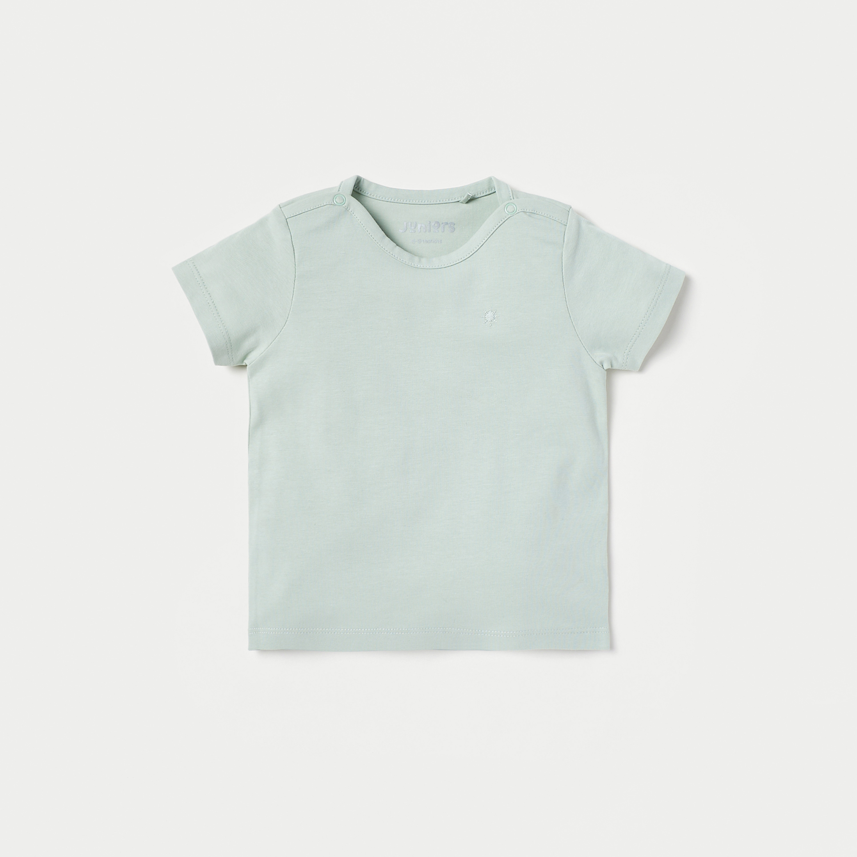 Juniors Solid T-shirt with Short Sleeves and Button Closure-baby-boys-clothing-tshirtsandpolos-image-1