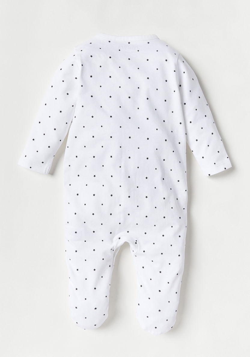 Juniors All-Over Star Print Closed Feet Sleepsuit with Button Closure-Sleepsuits-image-3