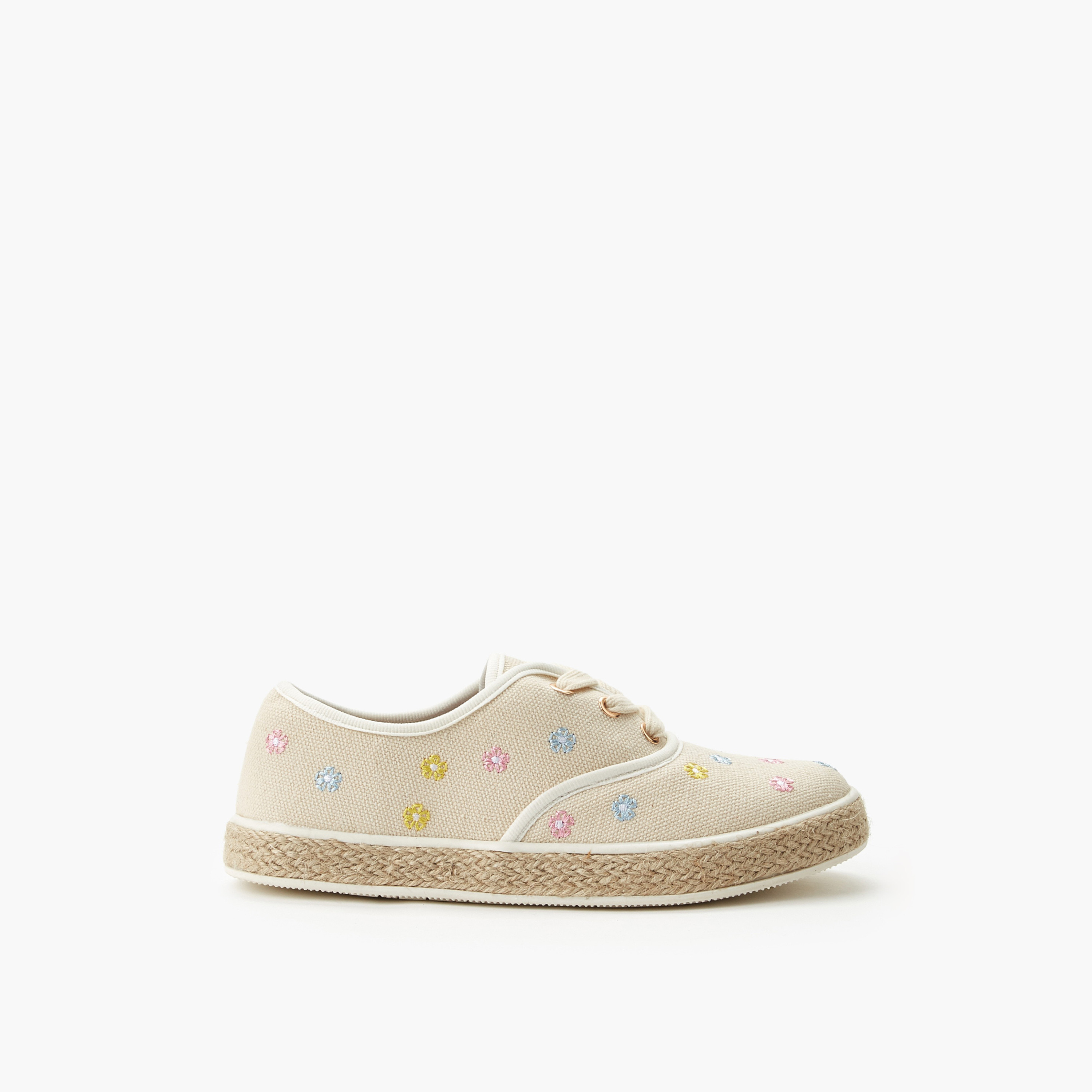 حذاء سنيكرز إسبادريل بتطريزات زهرية للبنات من بيبرمنت-girls-shoes-sneakers-image-3