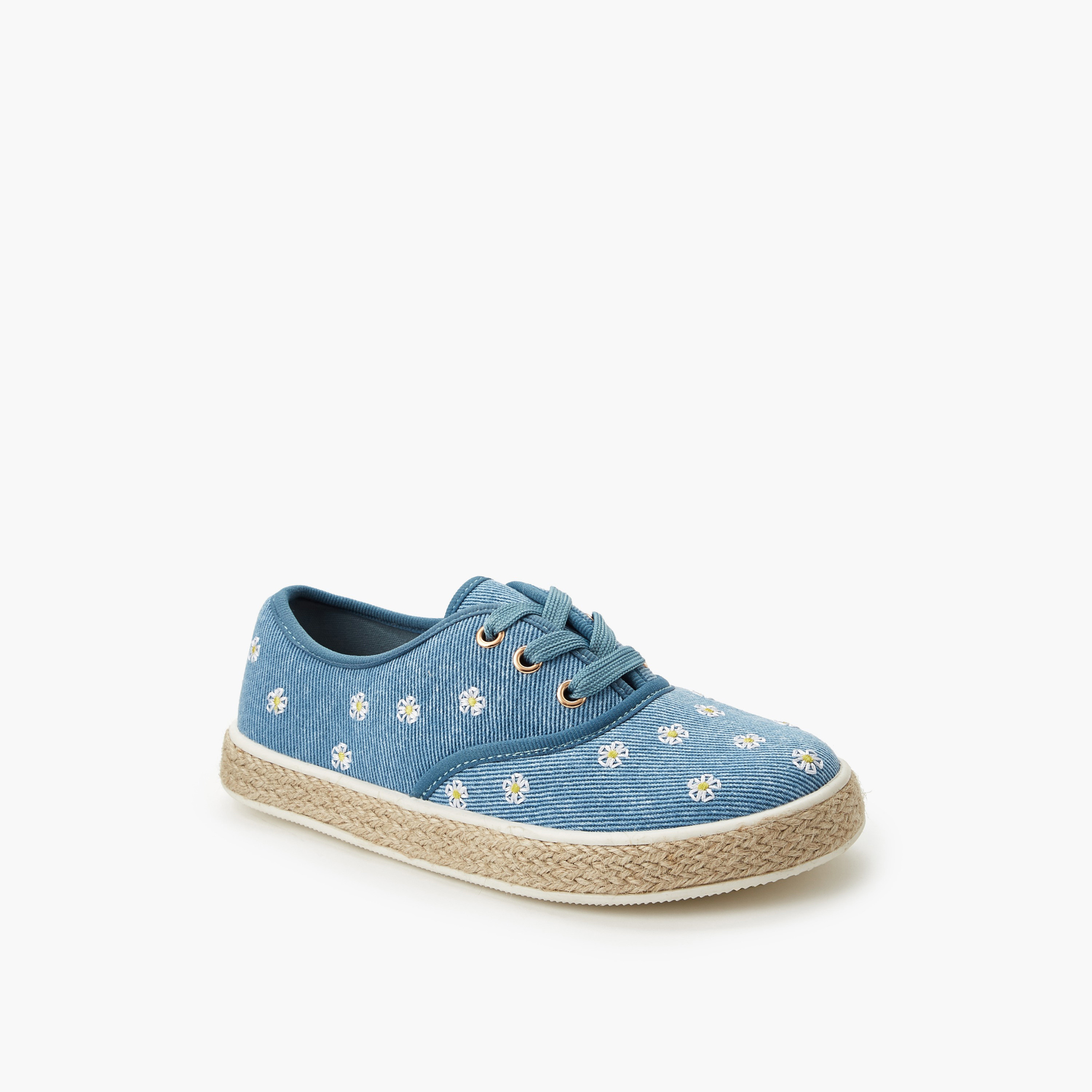 حذاء سنيكرز إسبادريل بتطريزات زهرية للبنات من بيبرمنت-girls-shoes-sneakers-image-7