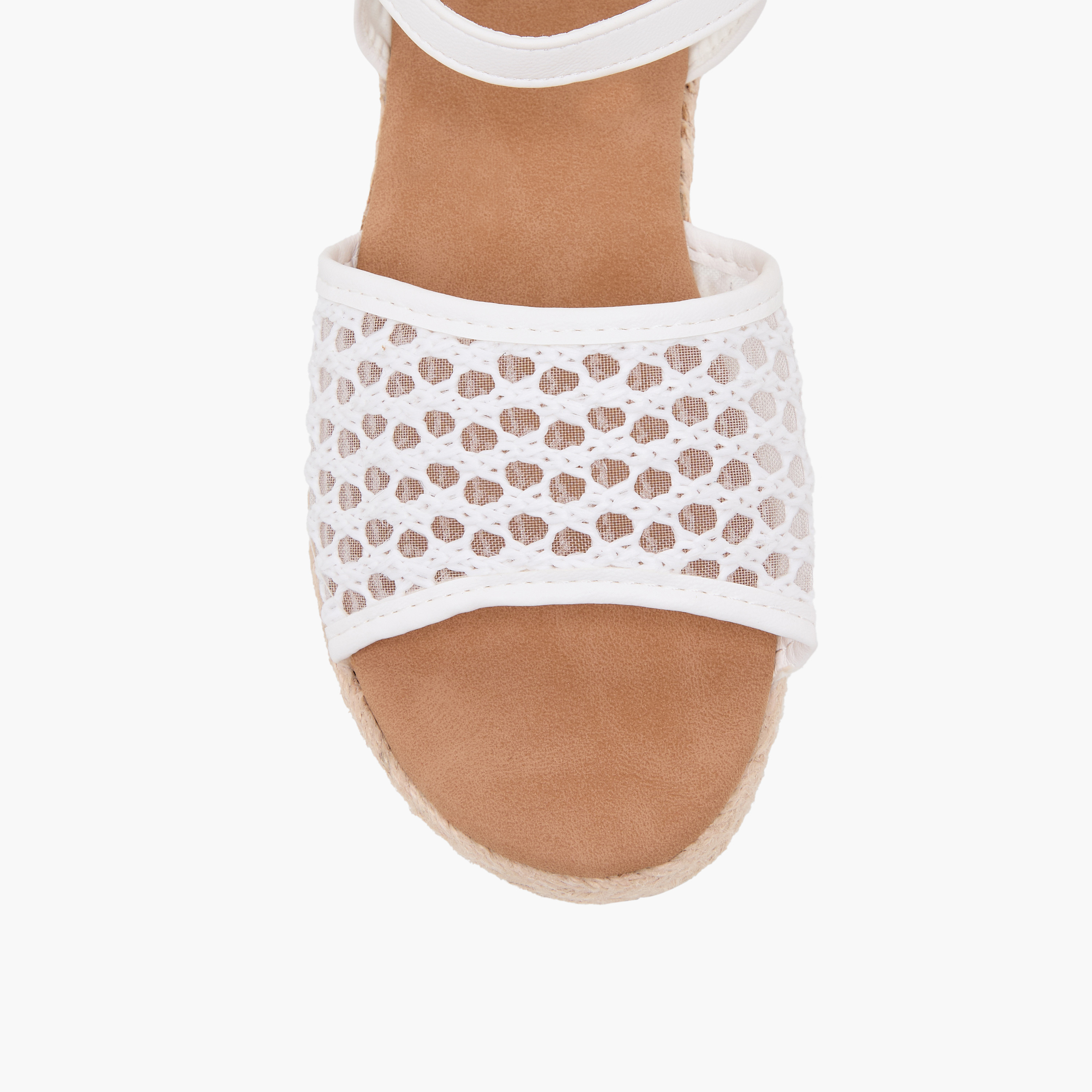 Peppermint Girls Mesh Detail Buckle Closure Espadrille Sandals-girls-shoes-sandals-image-3