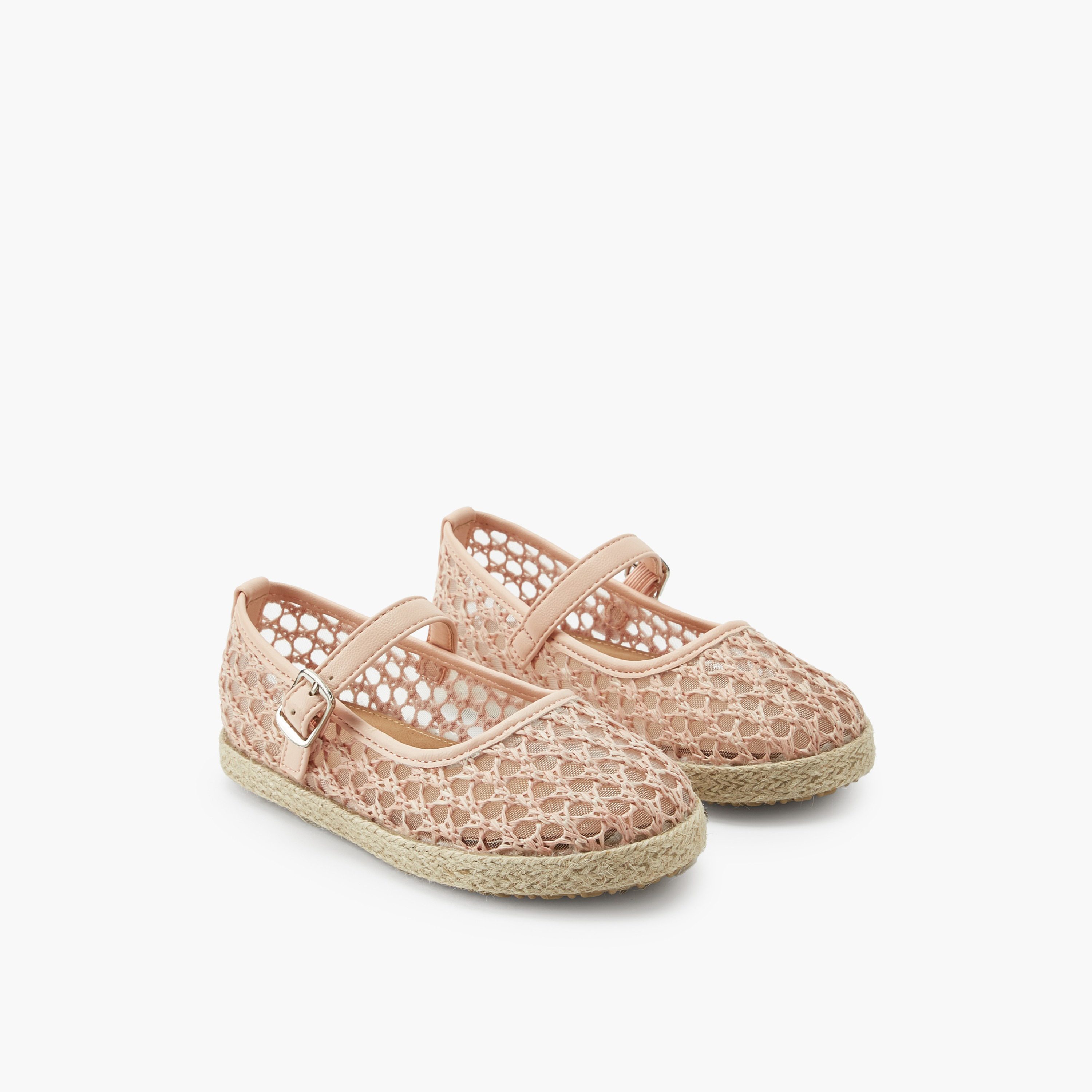 Peppermint Girls Hook & Loop Espadrille Mary Jane Shoes-girls-shoes-ballerinas-image-1