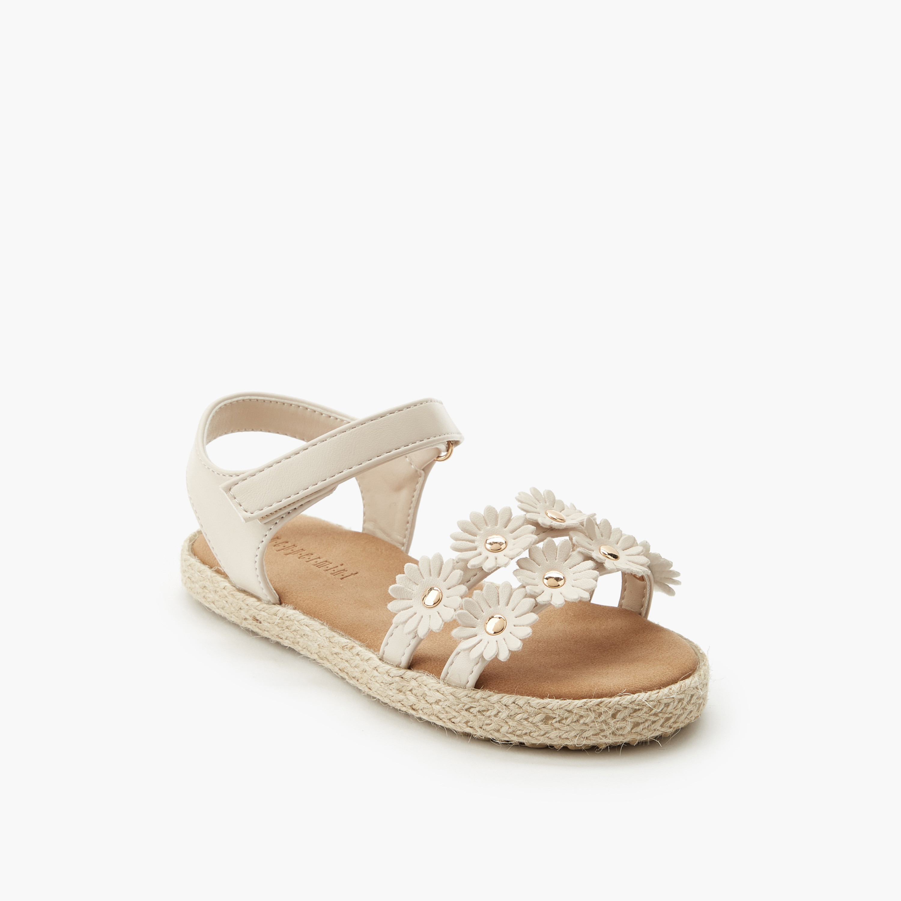 Peppermint Girls Floral Embellished Espadrille Sandals-girls-shoes-sandals-image-2