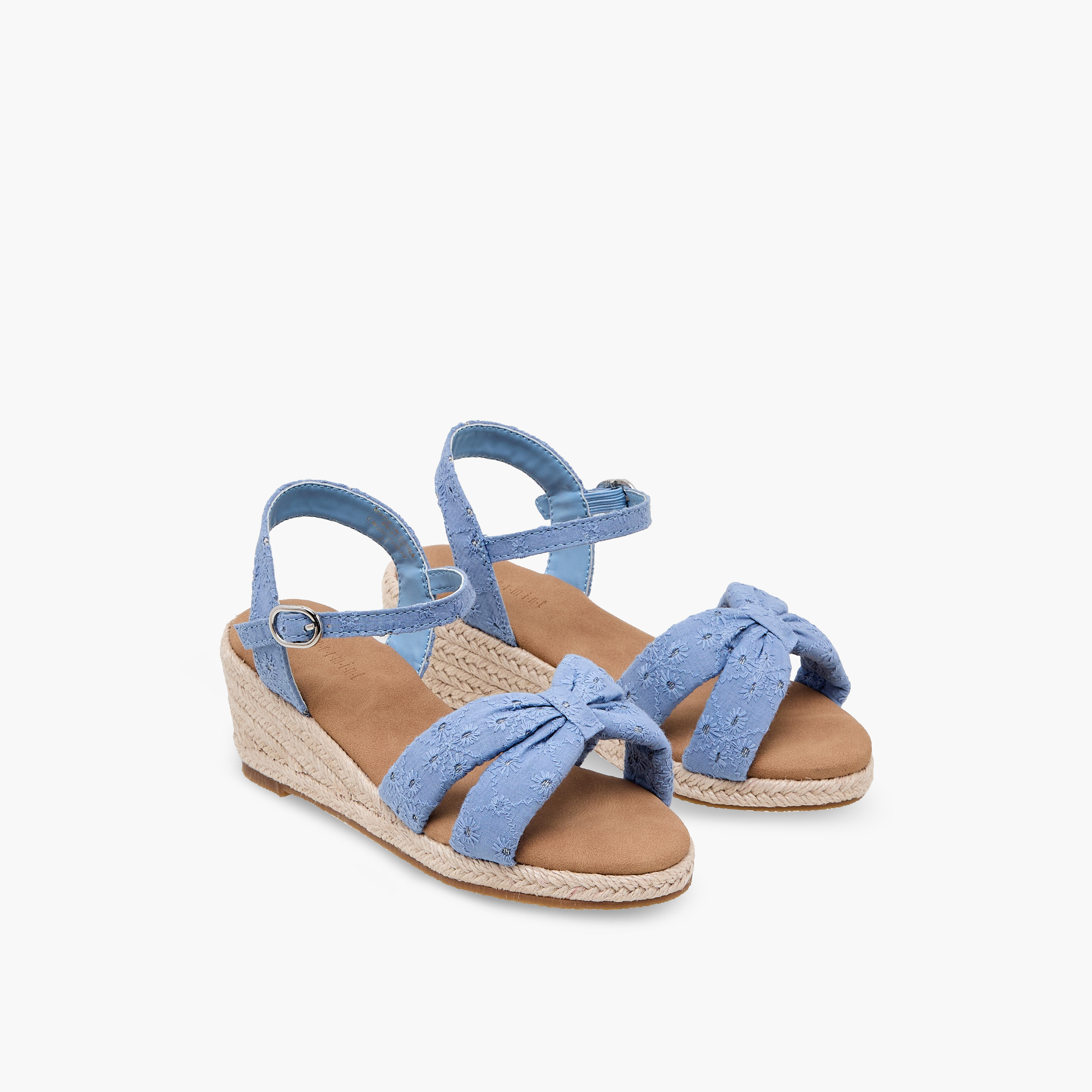صندل بكعب ويدج مطرز للبنات من بيبرمينت-girls-shoes-sandals-image-1