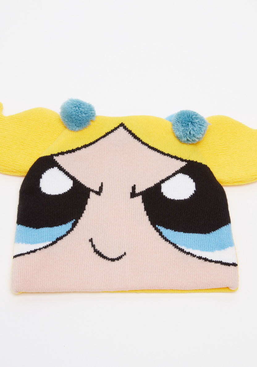 The Powerpuff Girls Printed Winter Cap with Pom-Pom Detail-Caps-image-0