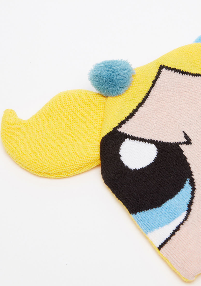 The Powerpuff Girls Printed Winter Cap with Pom-Pom Detail-Caps-image-2