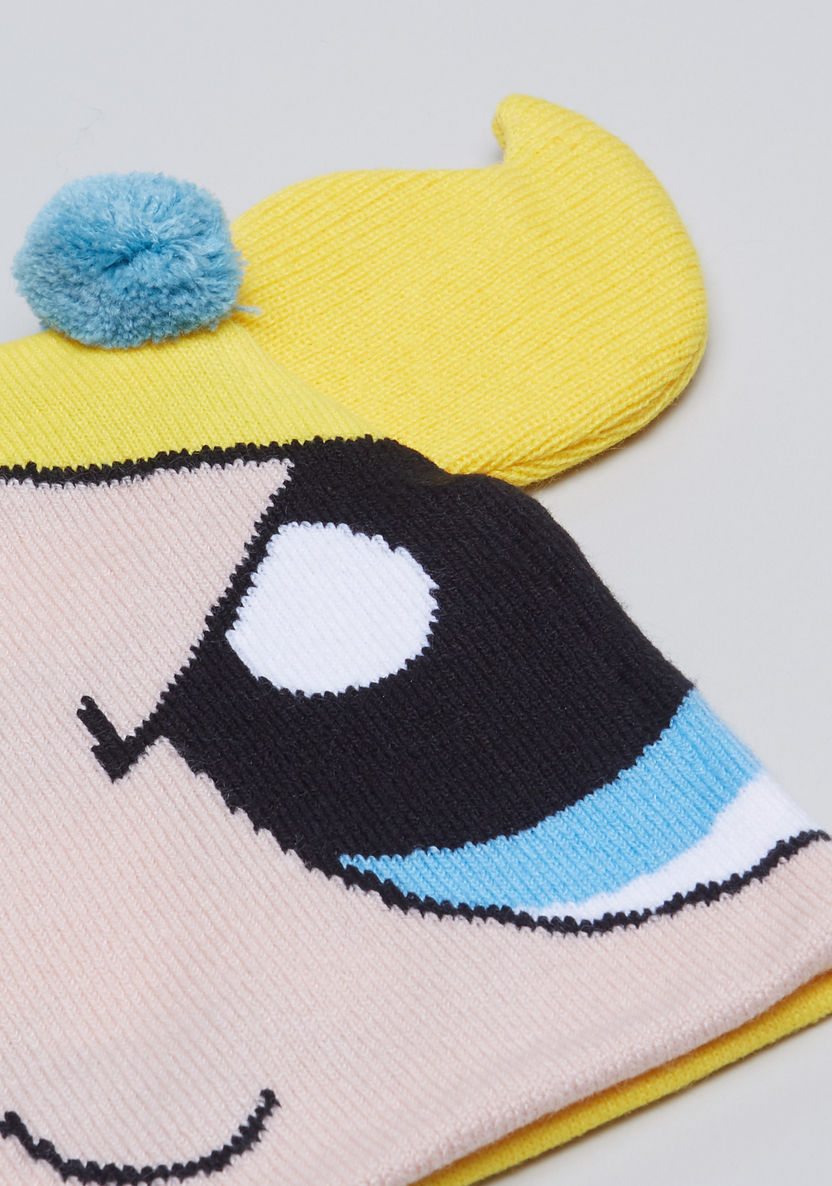 The Powerpuff Girls Printed Winter Cap with Pom-Pom Detail-Caps-image-2