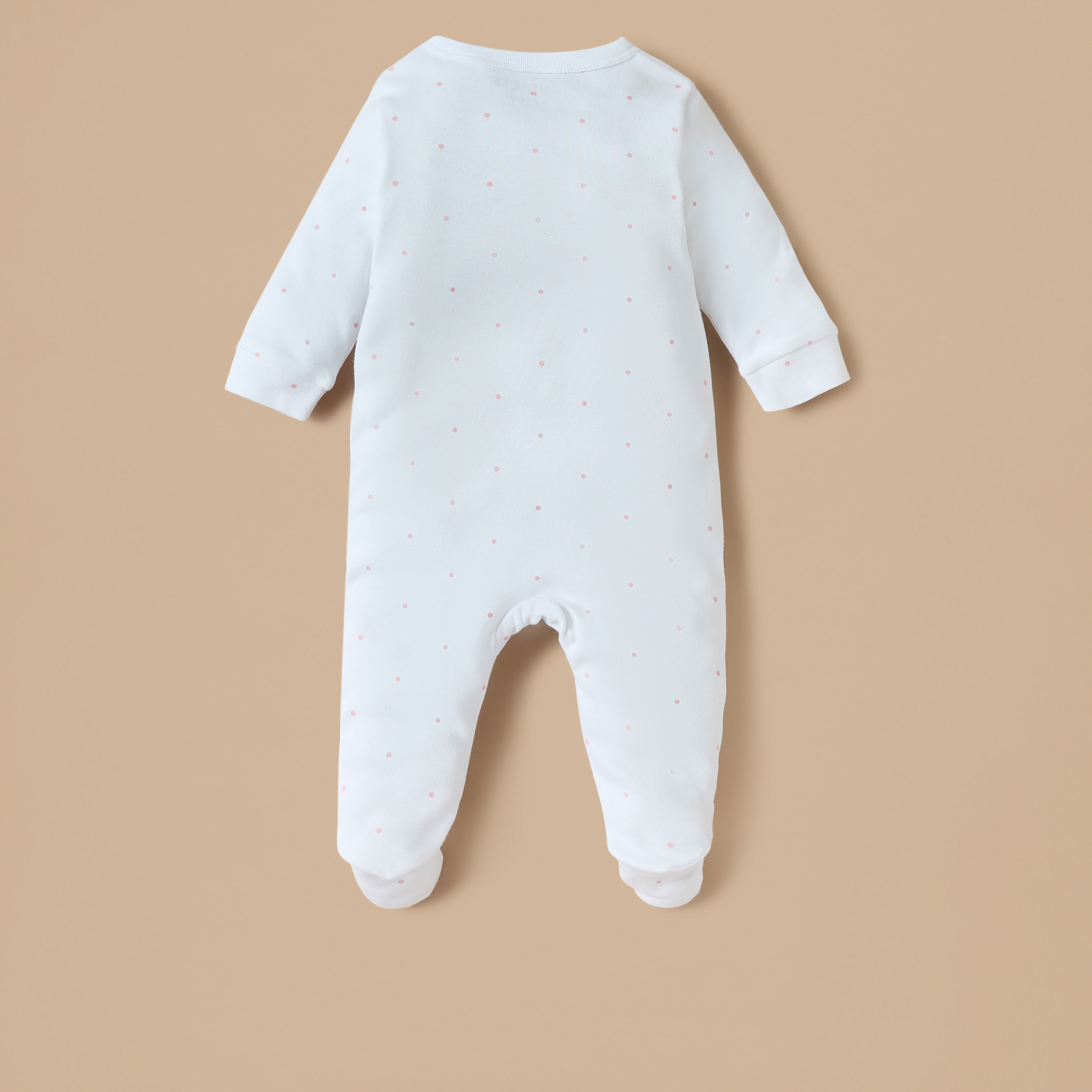 Juniors Embroidered Closed Feet Sleepsuit with Button Closure-baby-girls-clothing-nightwear-sleepsuits-image-3