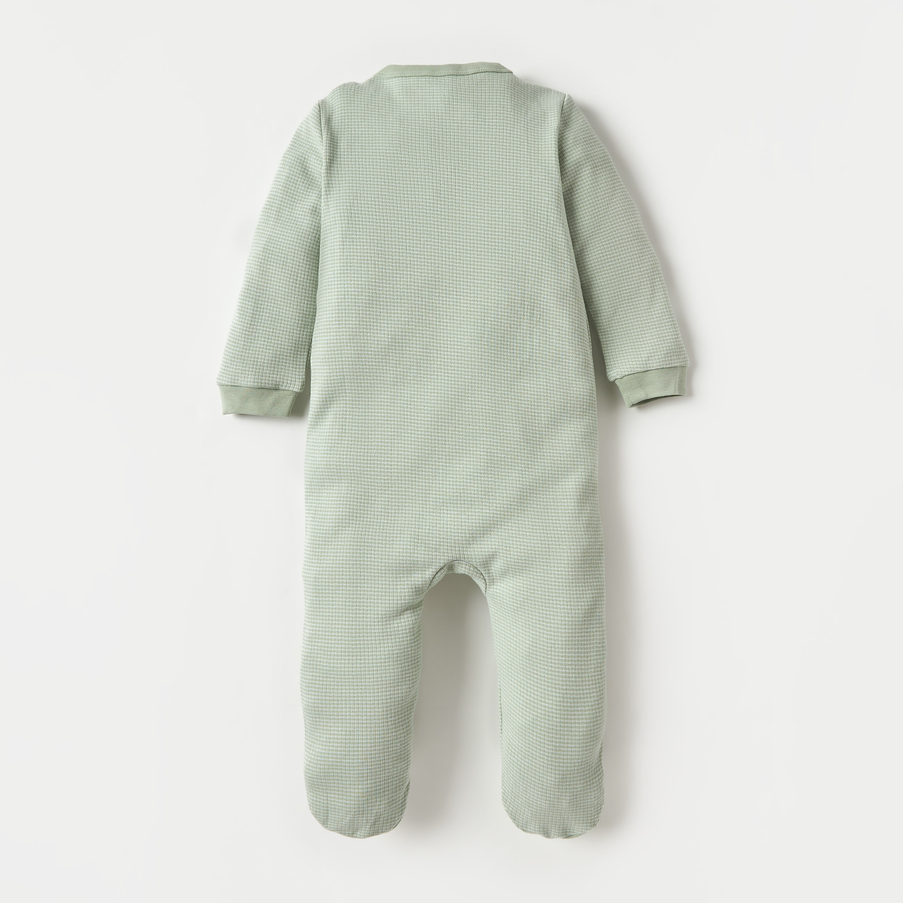 Juniors Applique Detail Sleepsuit with Long Sleeves and Button Closure-baby-boys-clothing-nightwear-sleepsuits-image-2