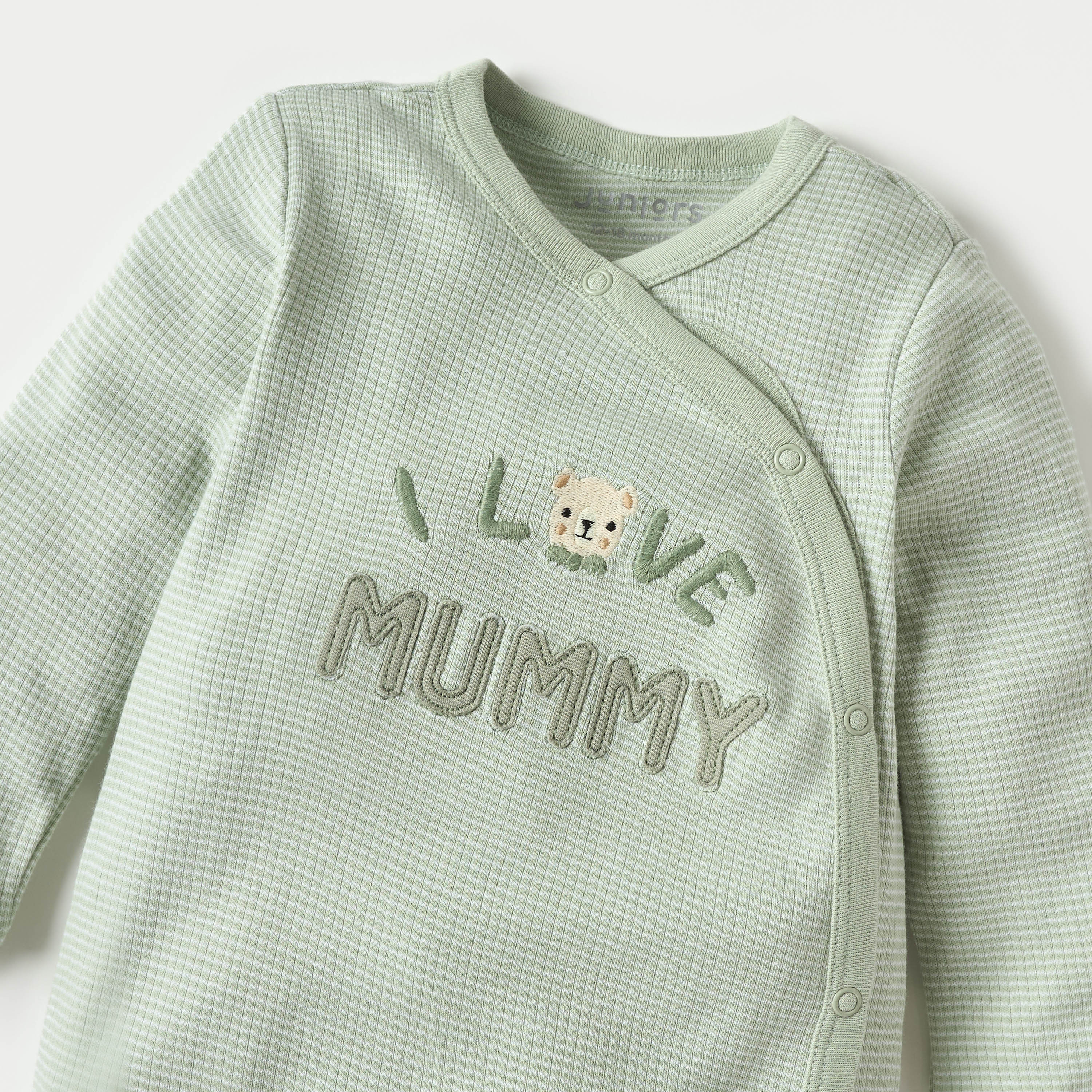 Juniors Applique Detail Sleepsuit with Long Sleeves and Button Closure-baby-boys-clothing-nightwear-sleepsuits-image-3