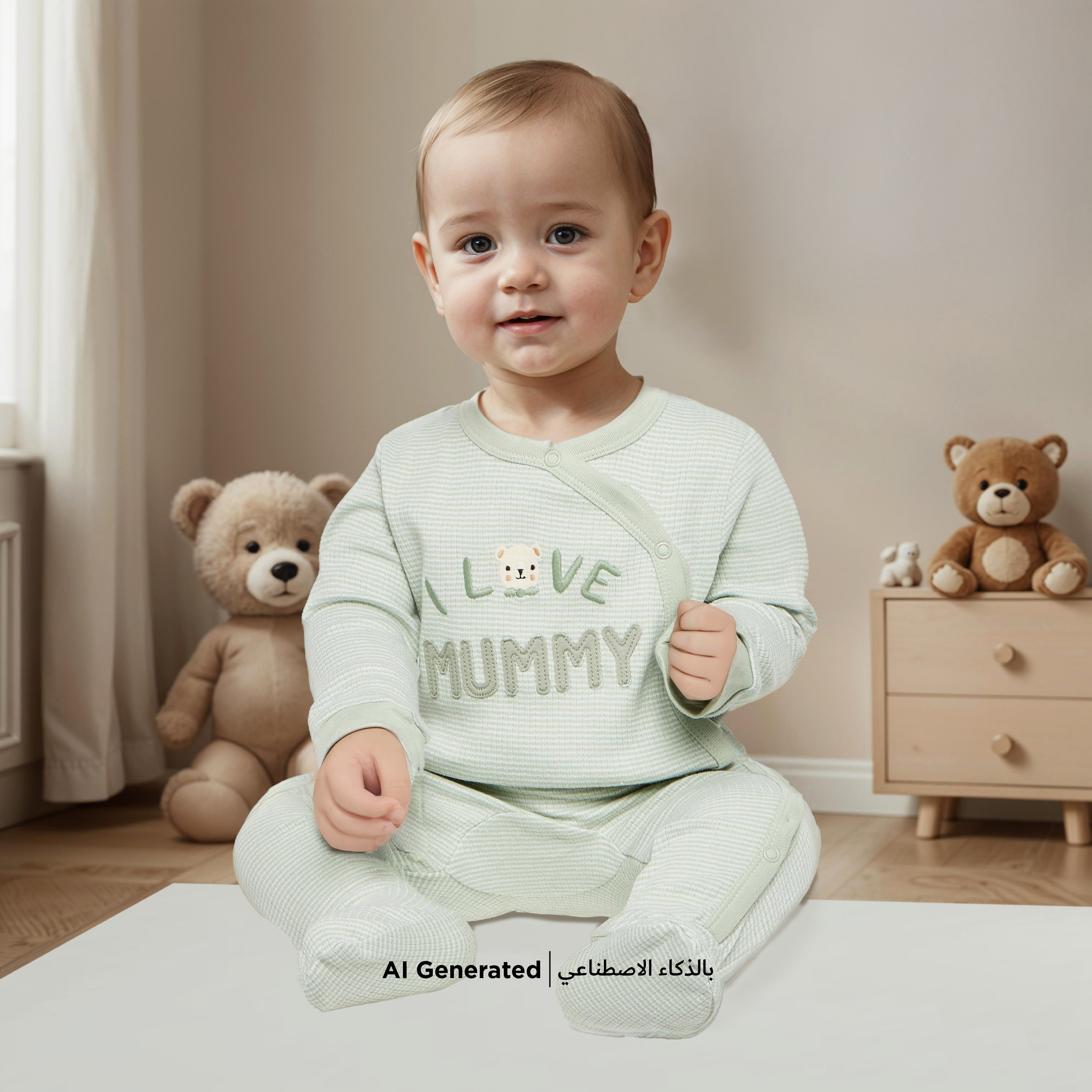 Juniors Applique Detail Sleepsuit with Long Sleeves and Button Closure-baby-boys-clothing-nightwear-sleepsuits-image-5