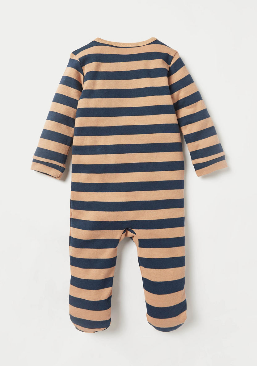 Juniors Striped Sleepsuit with Applique Detail-Sleepsuits-image-3