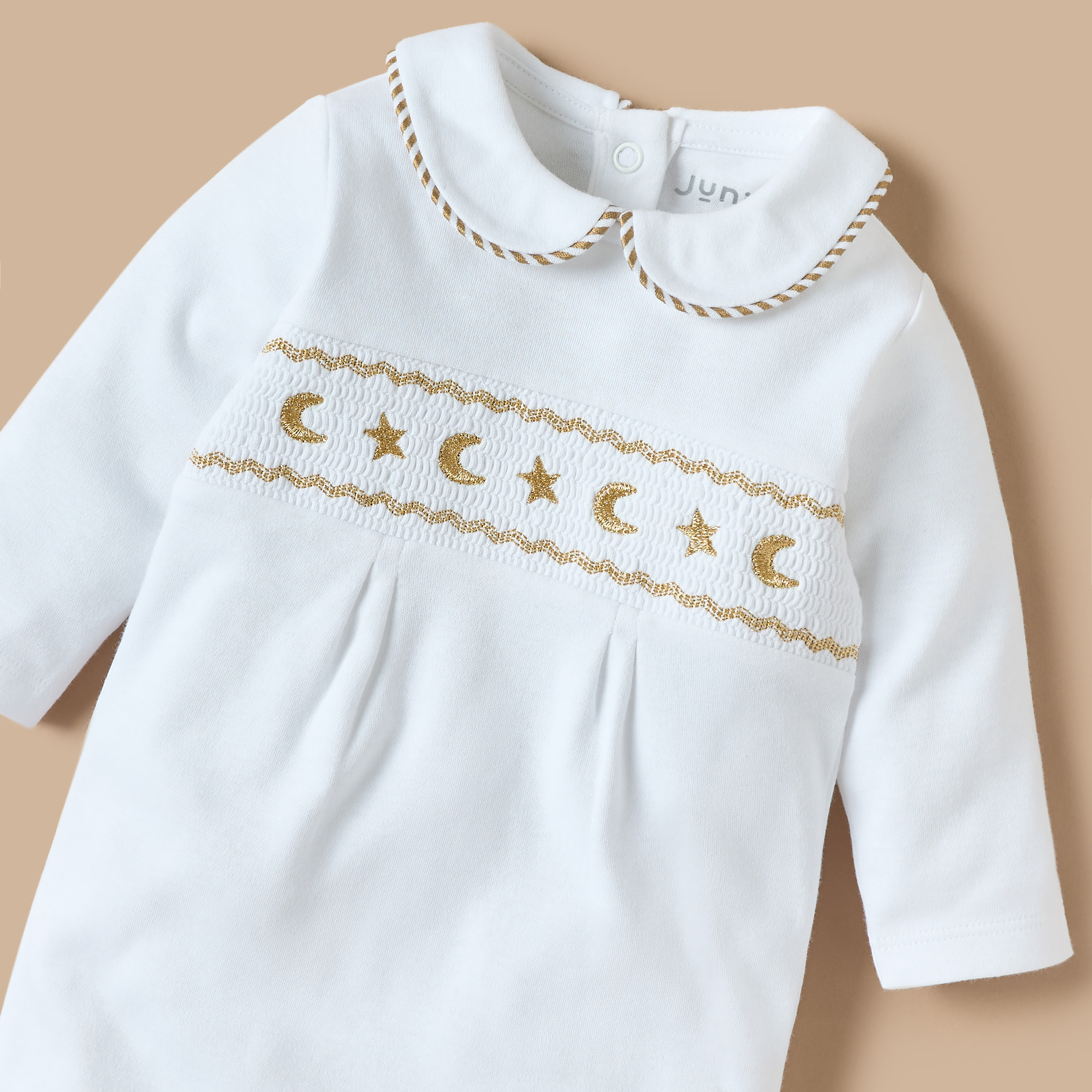 Juniors Embroidered Closed Feet Sleepsuit with Long Sleeves-baby-boys-clothing-nightwear-sleepsuits-image-2