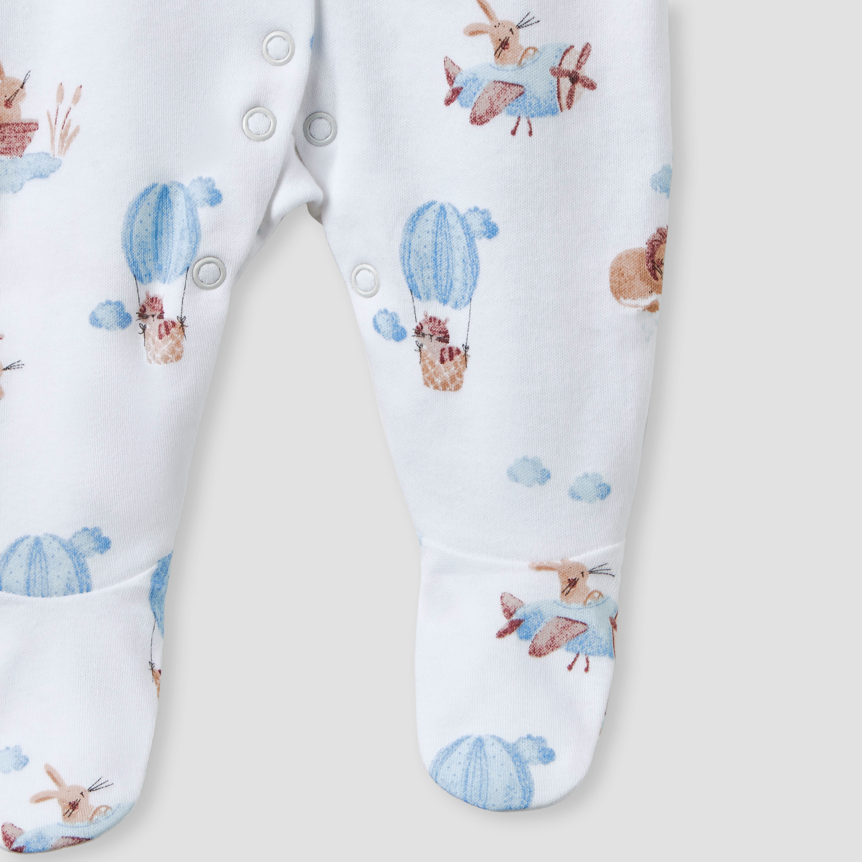Juniors Printed Sleepsuit with Long Sleeves and Button Closure-baby-boys-clothing-nightwear-sleepsuits-image-5