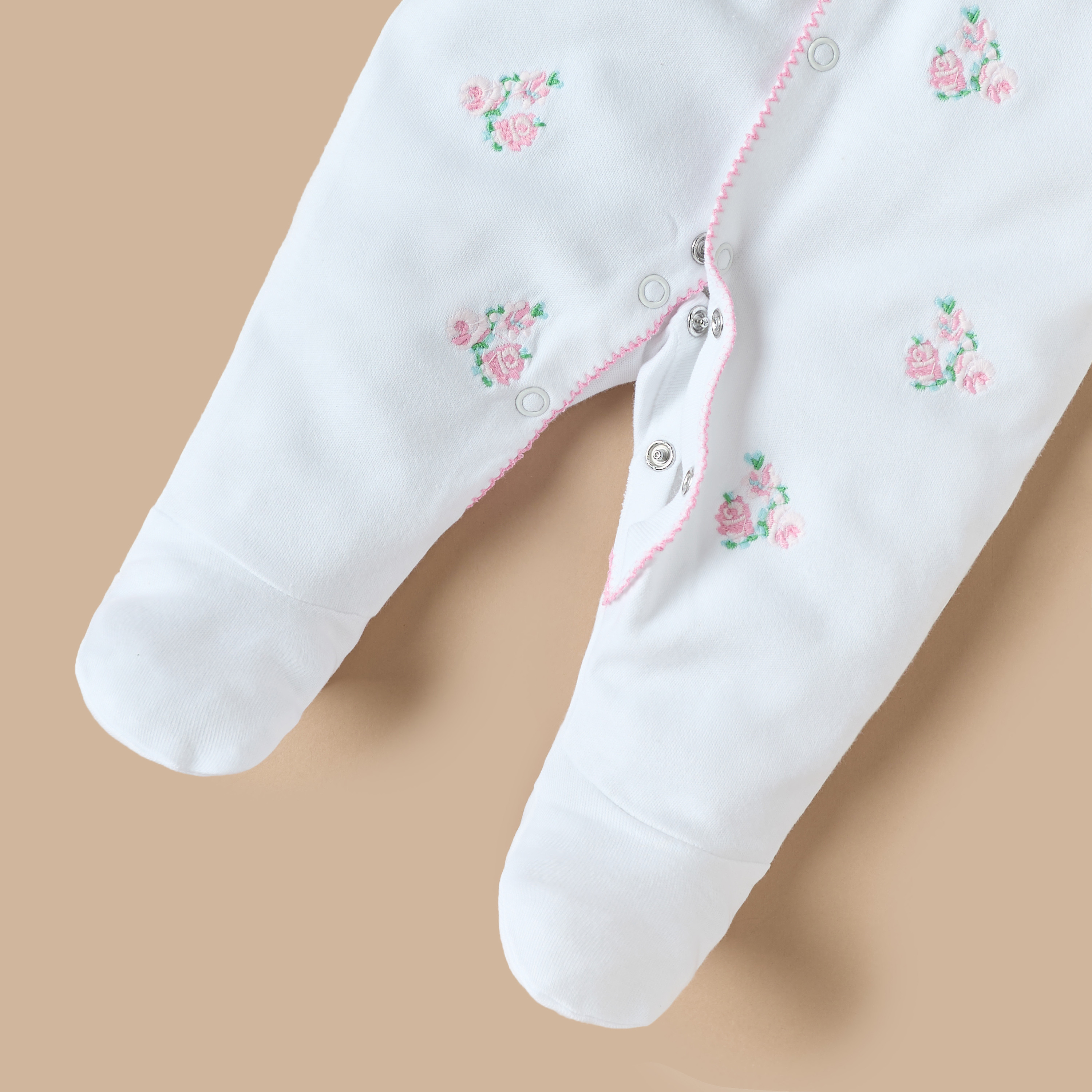 Juniors Floral Embroidered Closed Feet Sleepsuit with Long Sleeves-baby-girls-clothing-nightwear-sleepsuits-image-3
