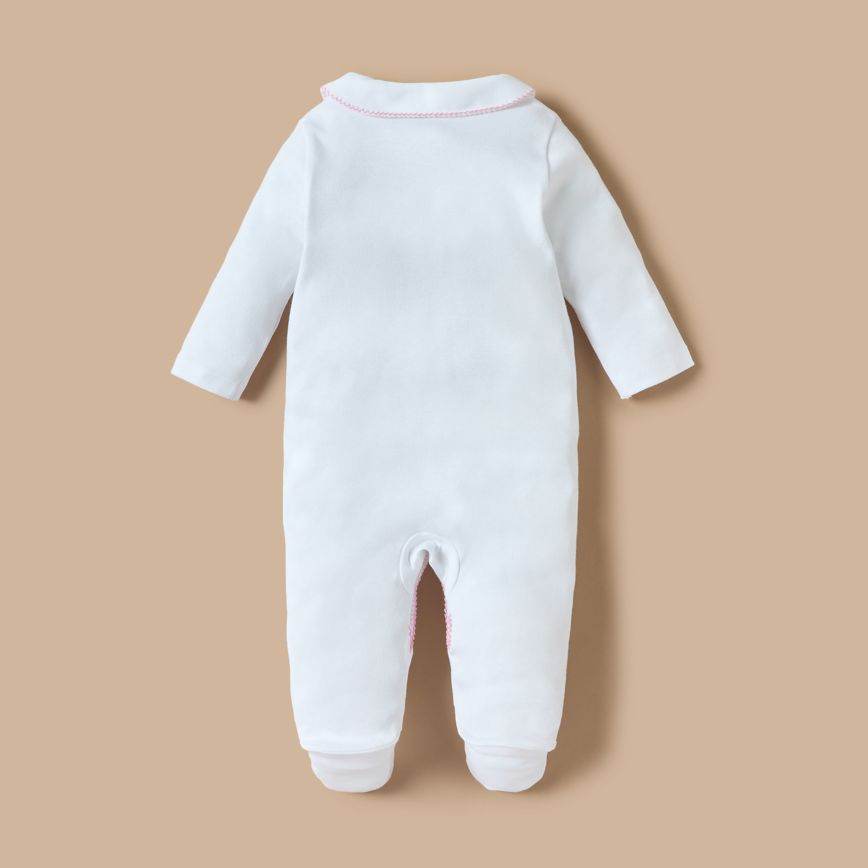 Juniors Floral Embroidered Closed Feet Sleepsuit with Long Sleeves-baby-girls-clothing-nightwear-sleepsuits-image-4