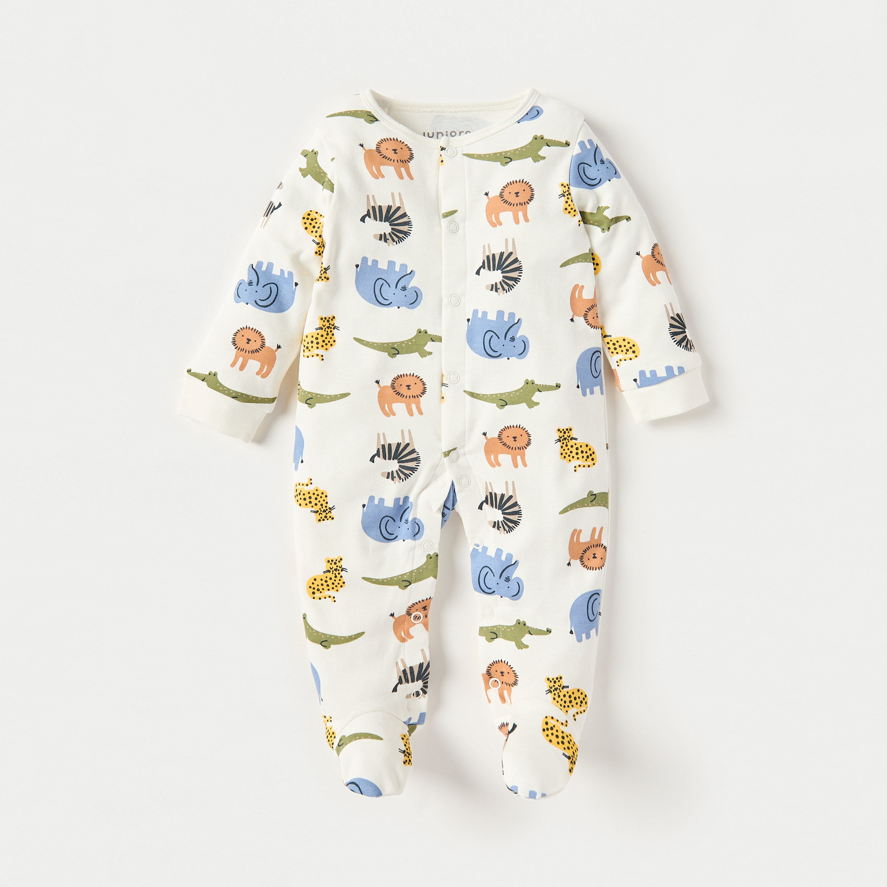 Juniors All-Over Animal Print Sleepsuit with Long Sleeves and Button Closure-baby-boys-clothing-nightwear-sleepsuits-image-1