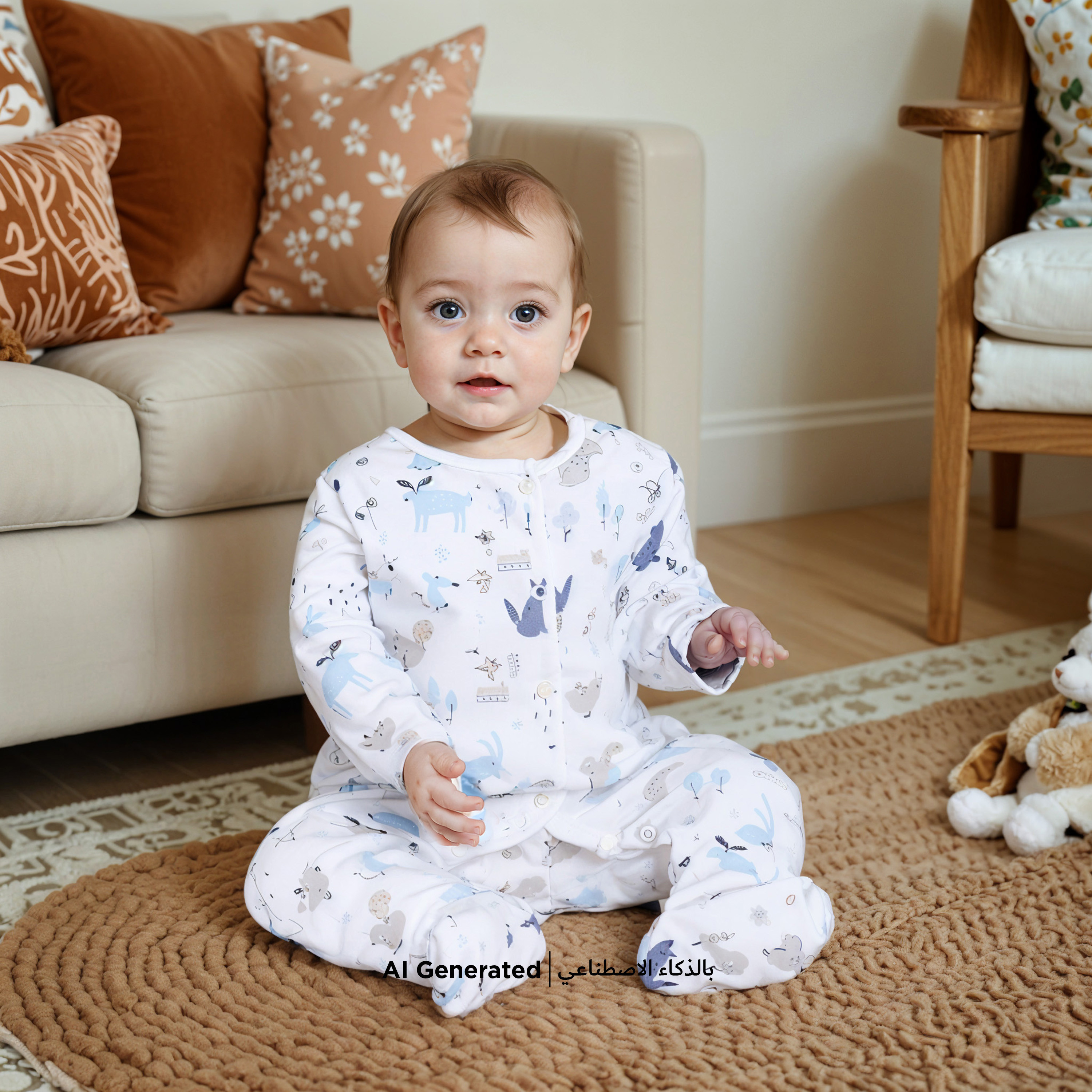 Juniors All-Over Print Closed Feet Sleepsuit with Long Sleeves-baby-boys-clothing-nightwear-sleepsuits-image-5