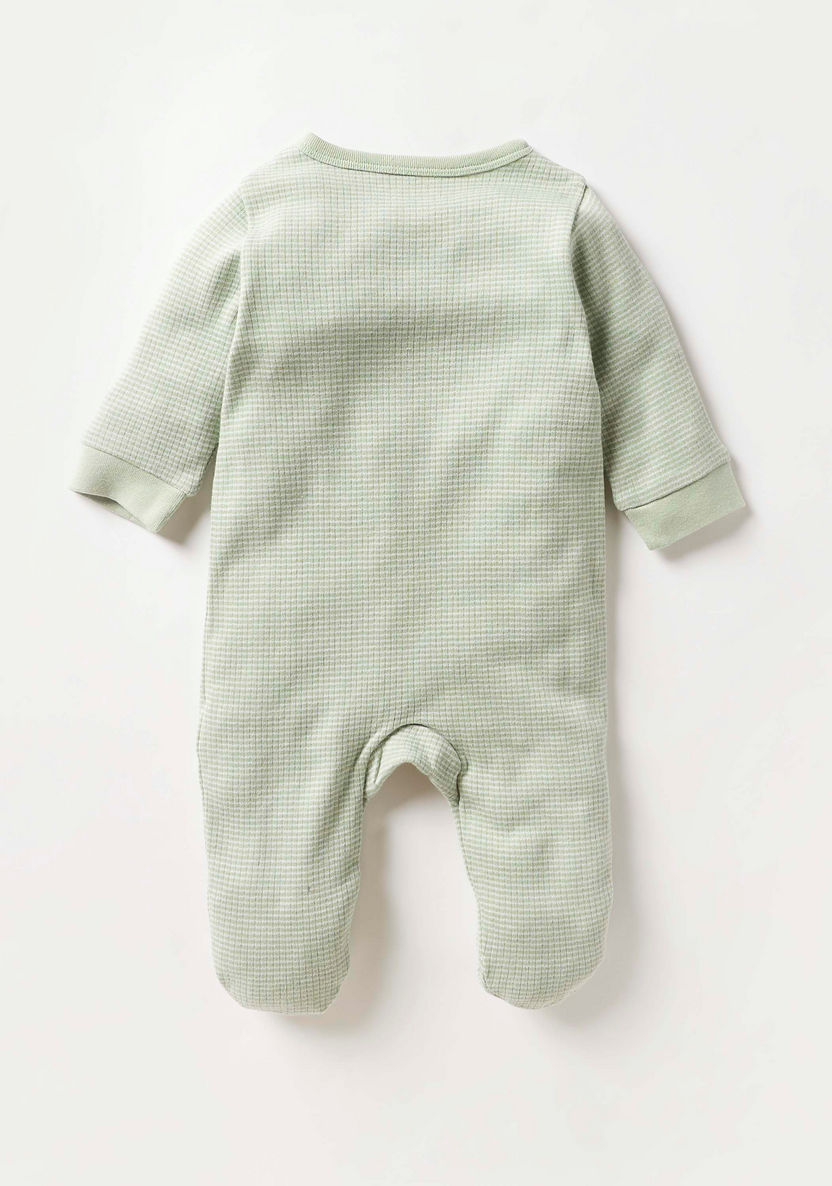 Juniors Embroidered Closed Feet Sleepsuit with Button Closure-Sleepsuits-image-1