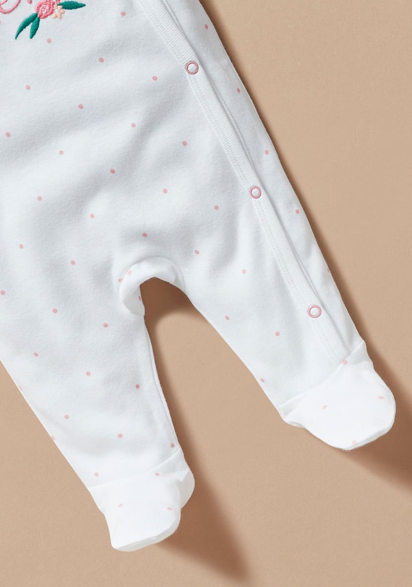 Juniors Embroidered Sleepsuit with Bunny Applique-Sleepsuits-image-3