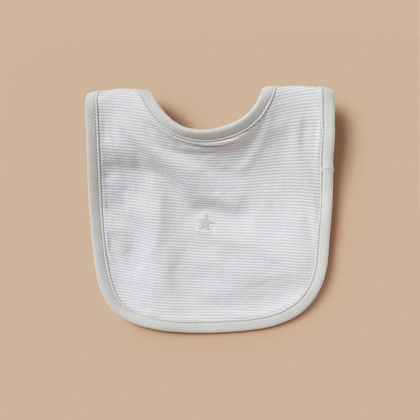 Juniors Striped Bib with Button Closure-Bibs and Burp Cloths-image-0