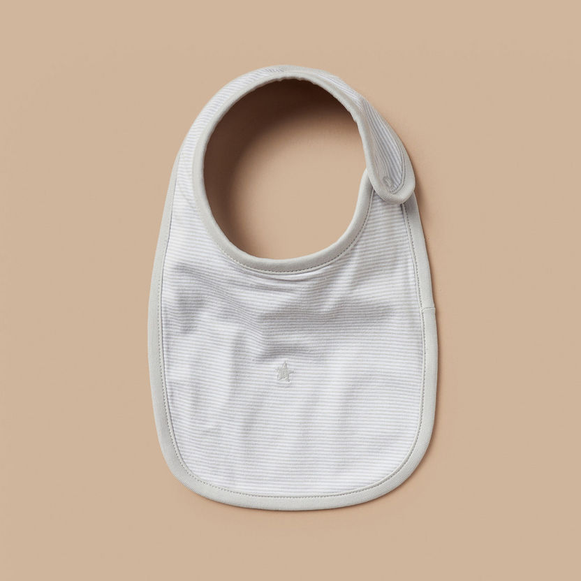 Juniors Striped Bib with Button Closure-Bibs and Burp Cloths-image-3