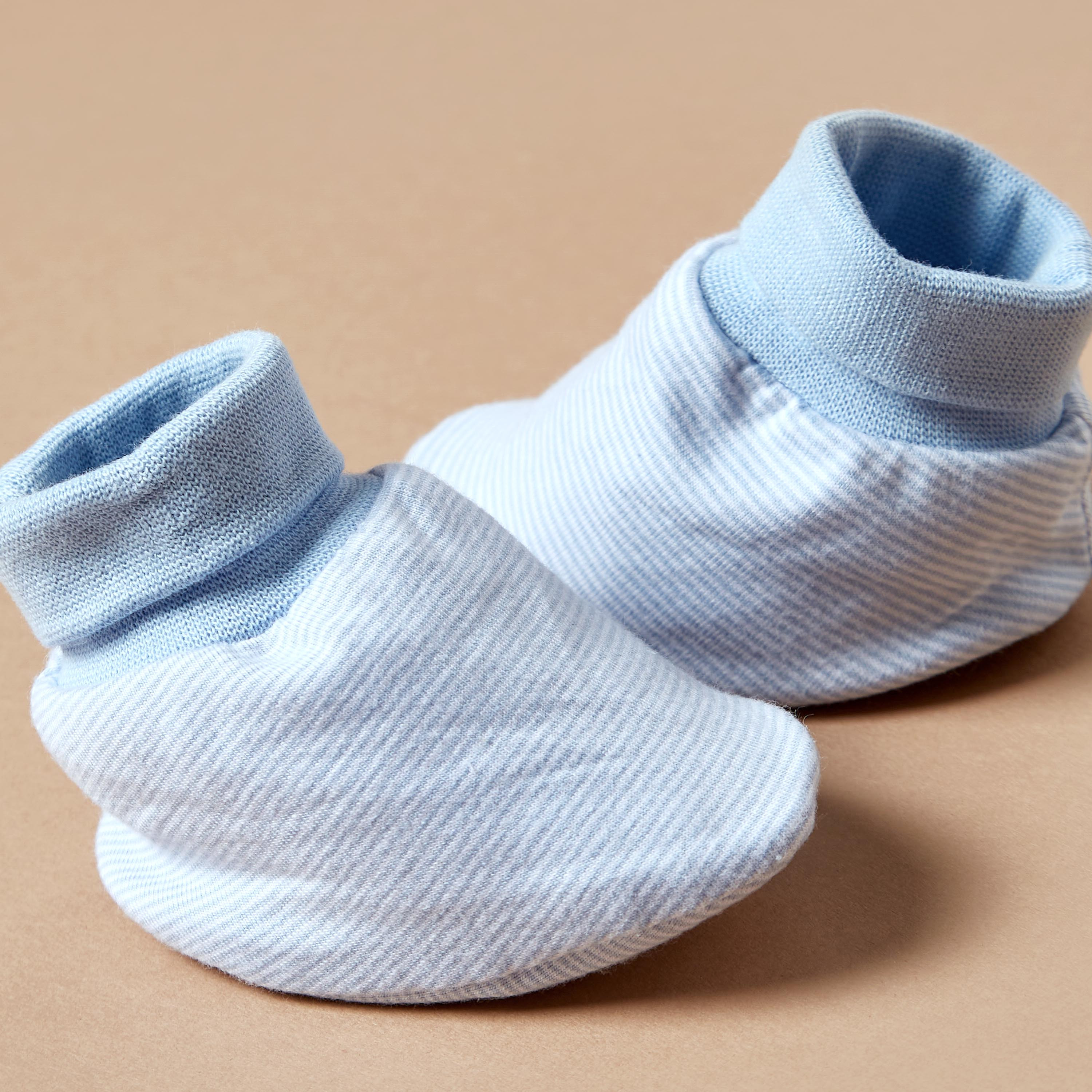 Juniors All-Over Striped Slip-On Booties-baby-boys-shoes-booties-image-4
