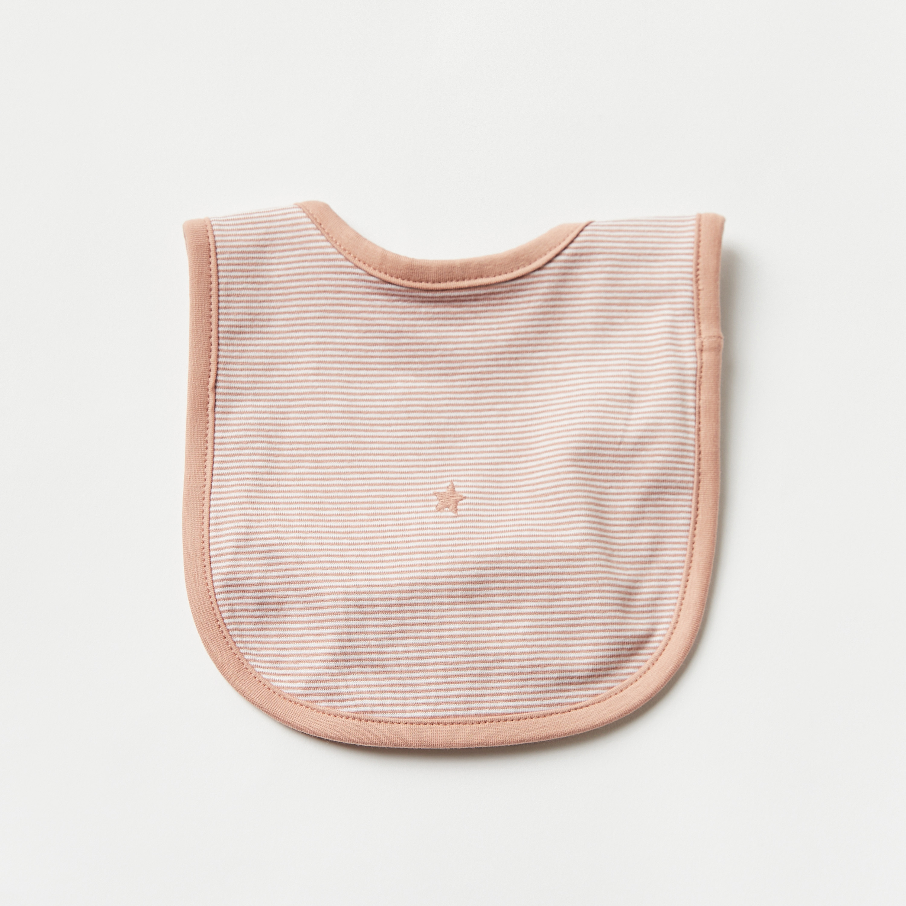 مريلة مخططة بزر إغلاق كباس من جونيورز-baby-feeding-bibs-image-1