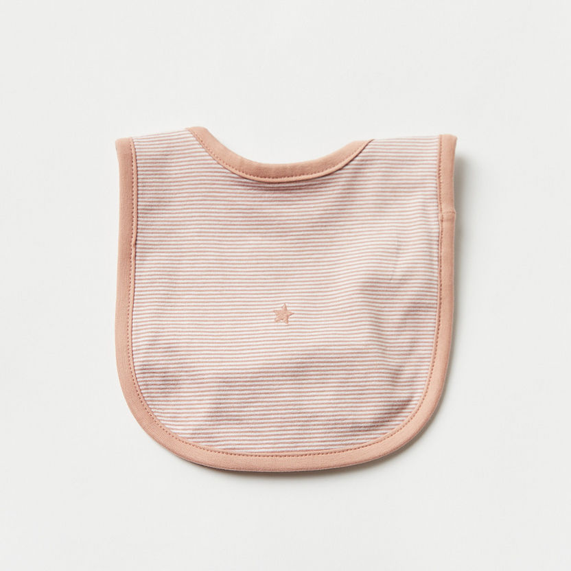 Juniors Striped Bib with Snap Button Fastening-Bibs and Burp Cloths-image-0